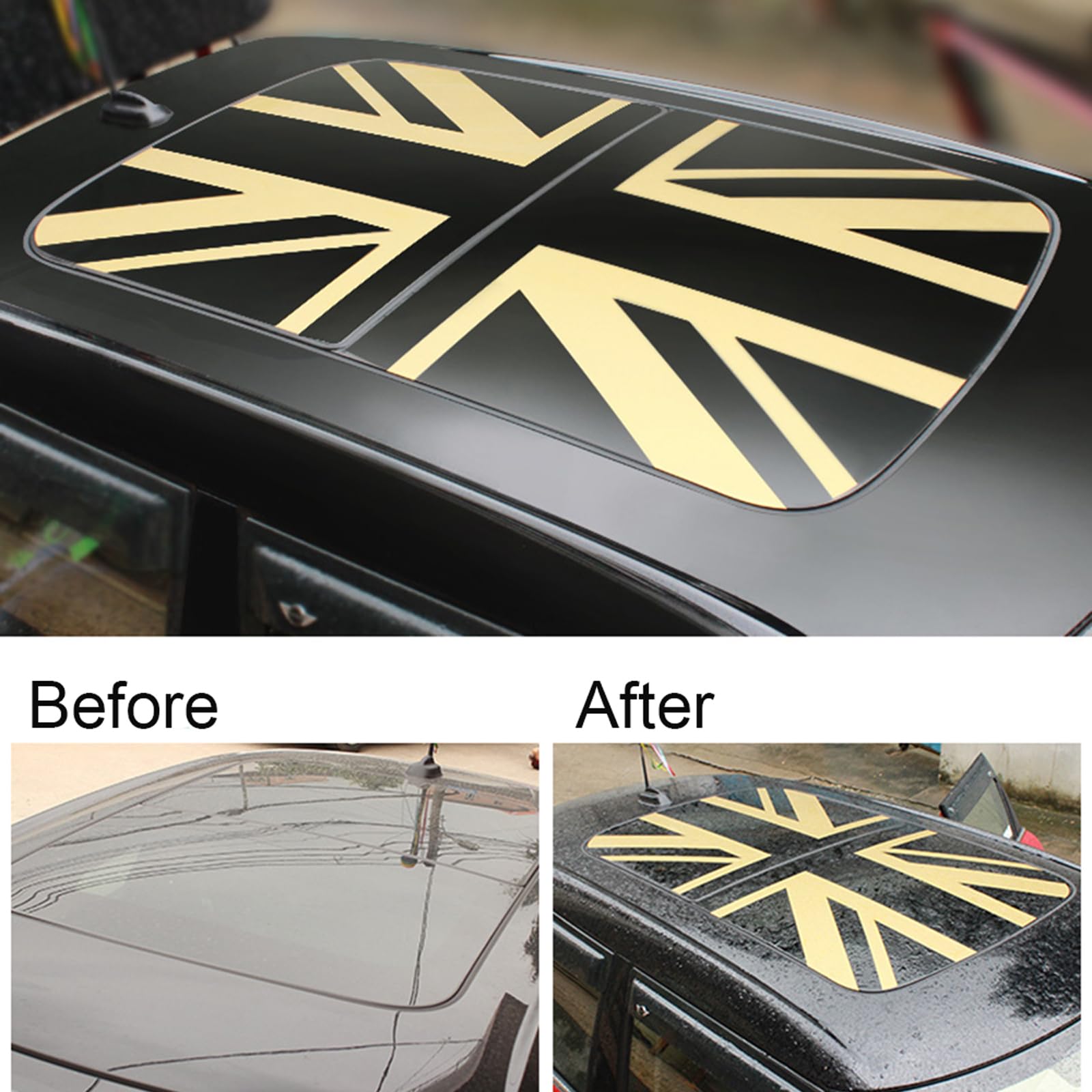 Adesivo Union Jack Per Tetto Auto - Pellicola Decorativa Per Mini Cooper, PVC, Facile Applicazione - Foto 2