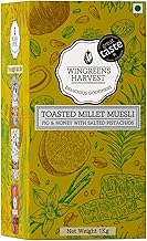 MONSOON HARVEST Wingreens Toasted Millet Muesli, Fig & Honey with Salted Pistachios 1 kg, Natural, breakfast Cereal, Healthy Gluten-Free with whole grains, nuts & dry fruits, high fiber.