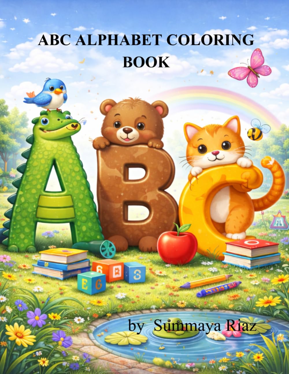 ABC Learning Coloring Book: A Fun Alphabet Coloring Book for Kids Ages 4-6.Letters,Words and Easy Learning Activities