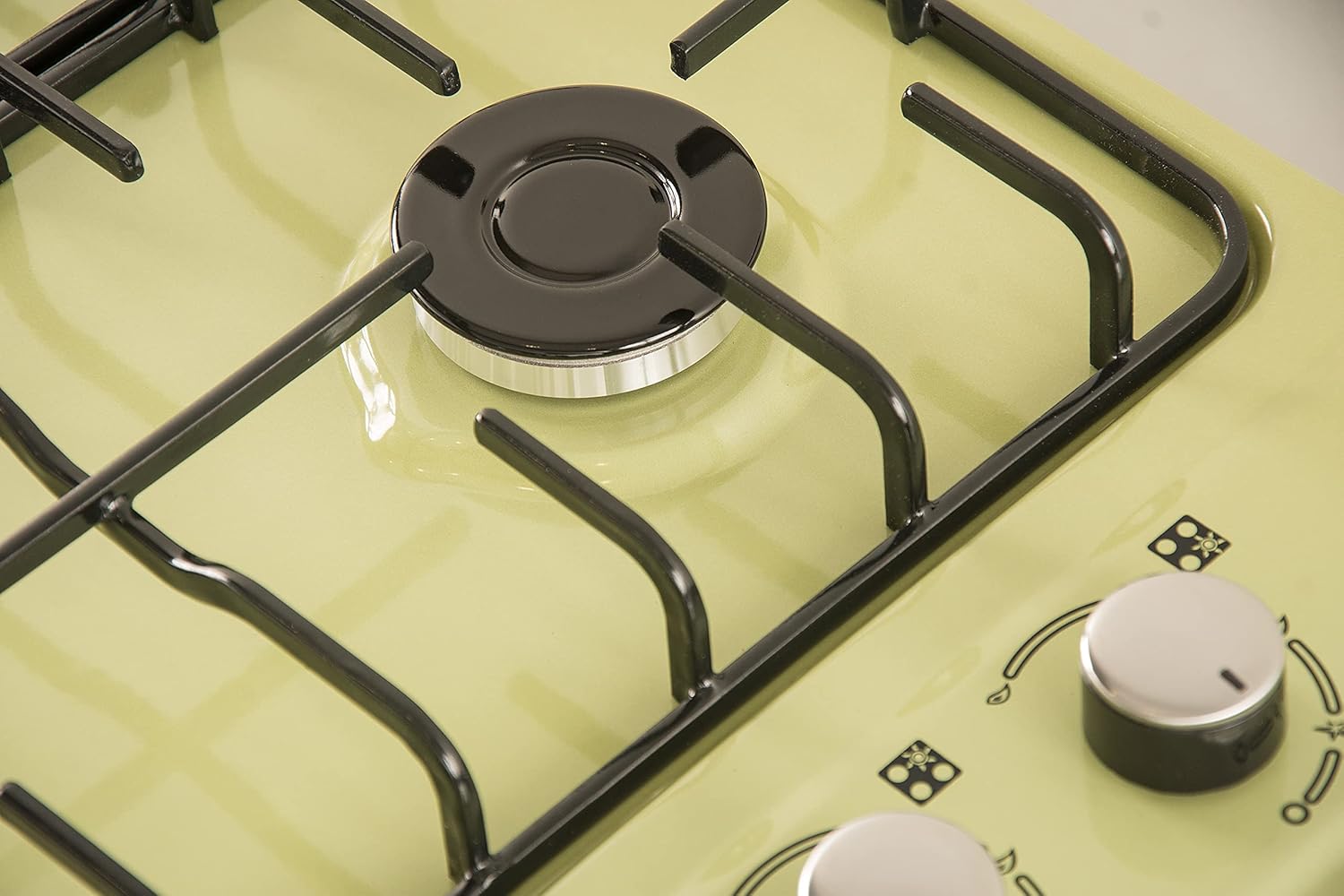 ABBA 24" 4 Burner Color Gas Cooktop - Gas Stove Top with Aluminum and Enamel Burners, Easy to Clean (Green)