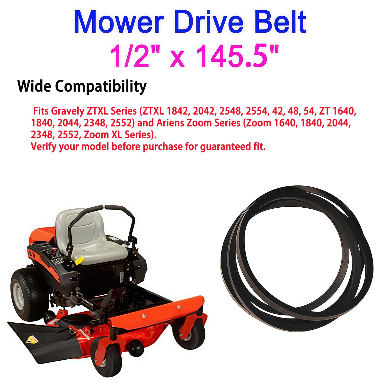 Amazon.com : Mower Deck Belt 1/2