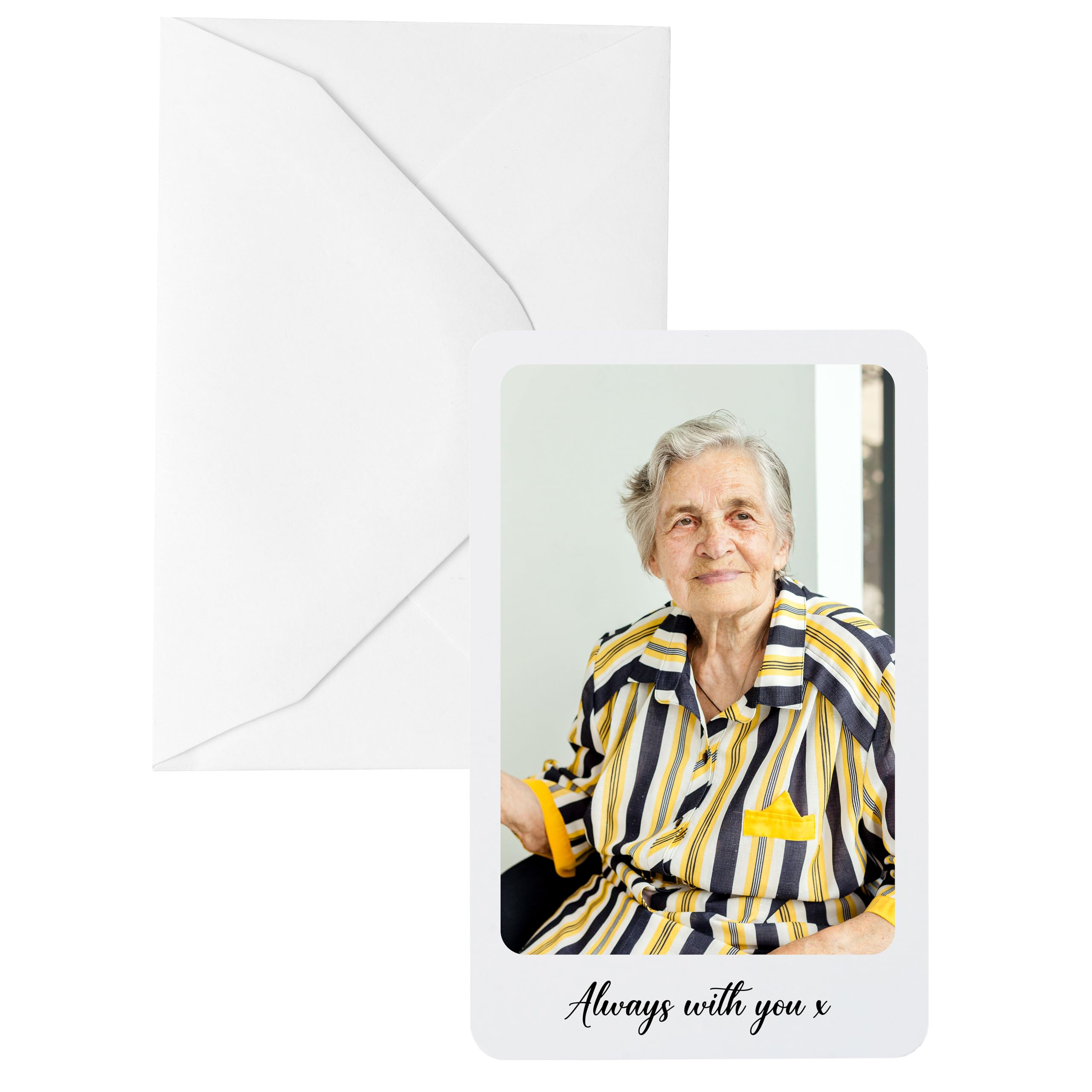 Personalised Sentimental Keepsake Photo Message White Metal Wallet Card Memorial Gift (Luxury Gift Box)