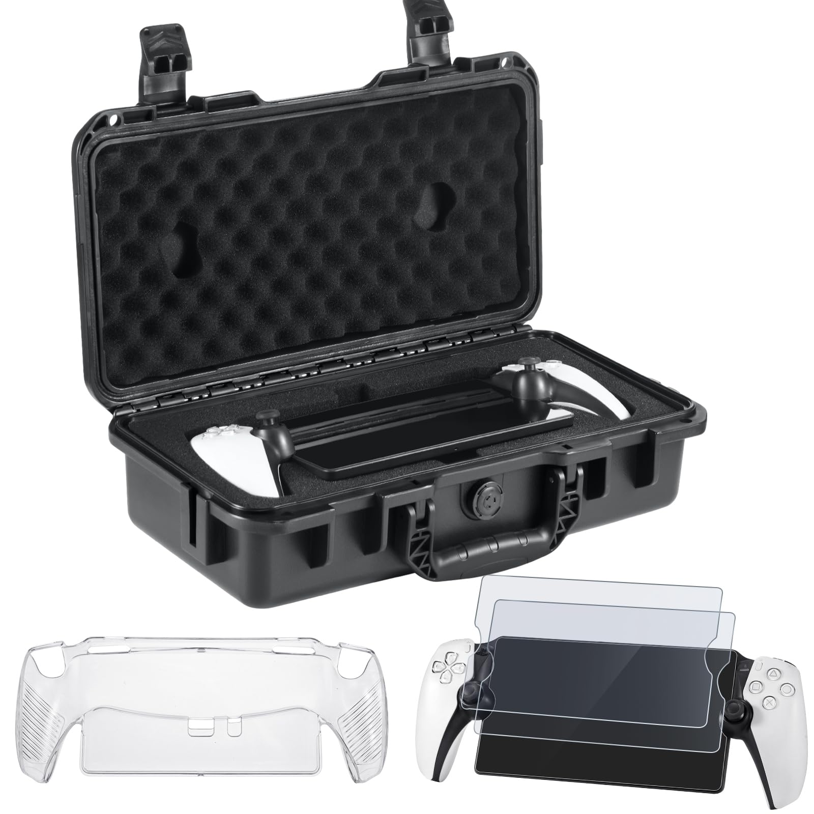 Hard Carrying Case Bundle for PlayStation Portal Remote Player Accessories Kit Includes Waterproof Travel Bag Protective Case and