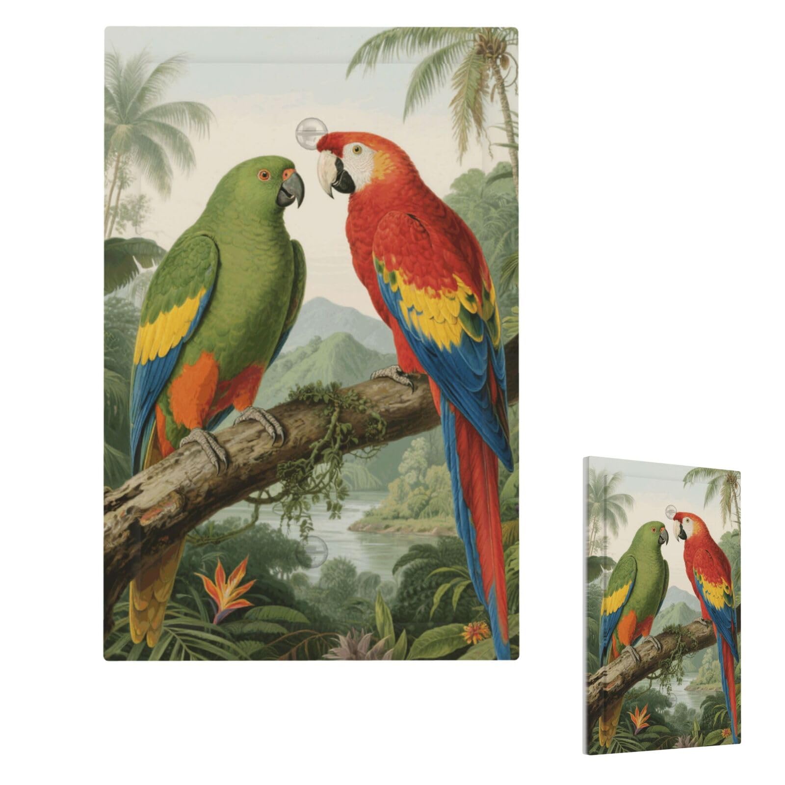 Fekiloot Single Blank Parrot Wall Plate Cover Modern Decorative 1 Gang Light Switch Cover Unbreakable Receptacle Outlet Covers For Living Room Bedroom Home Decor