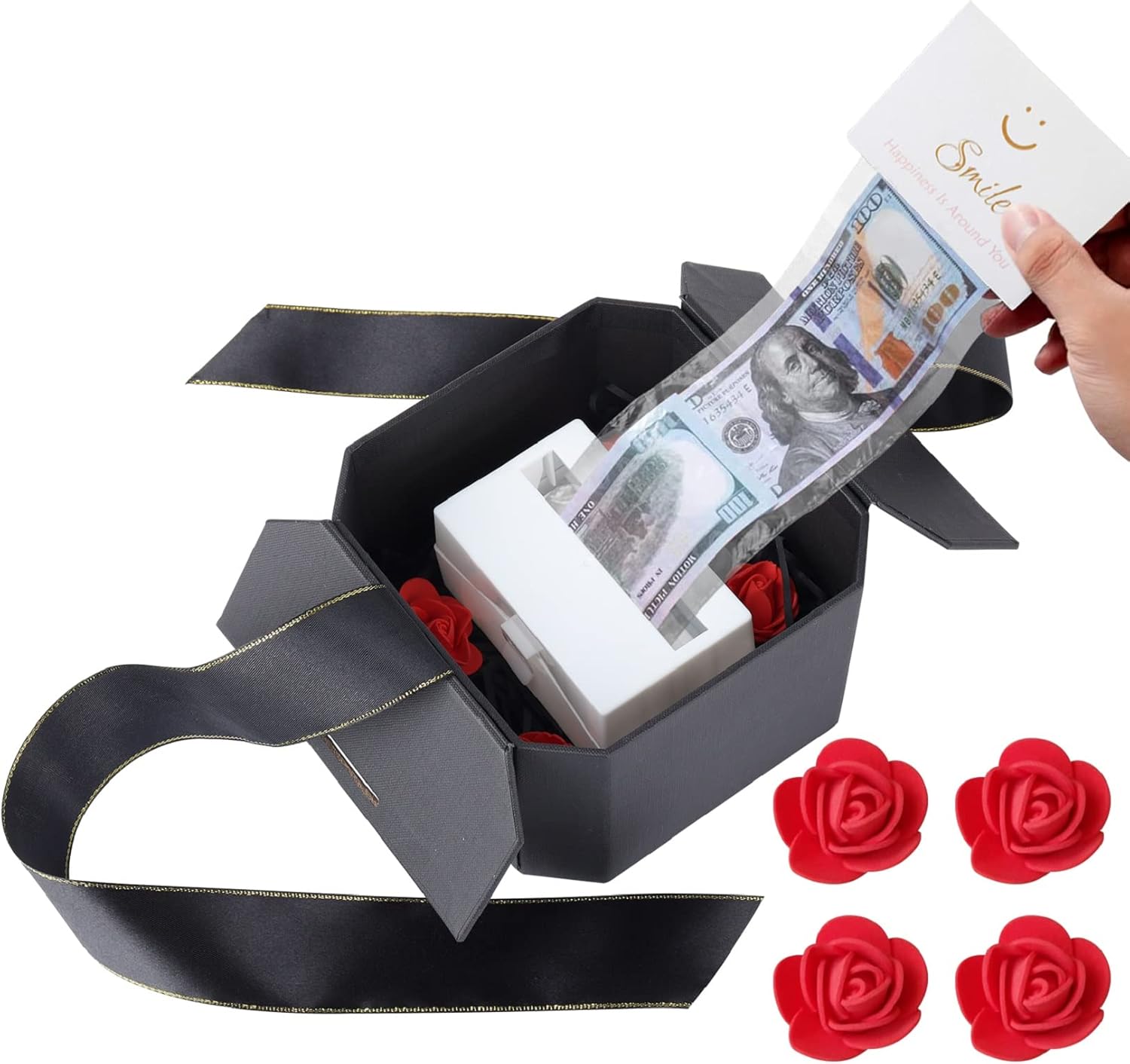 TUAHOUS Money Pull Box for Cash Gift, Money Roll Gift Box