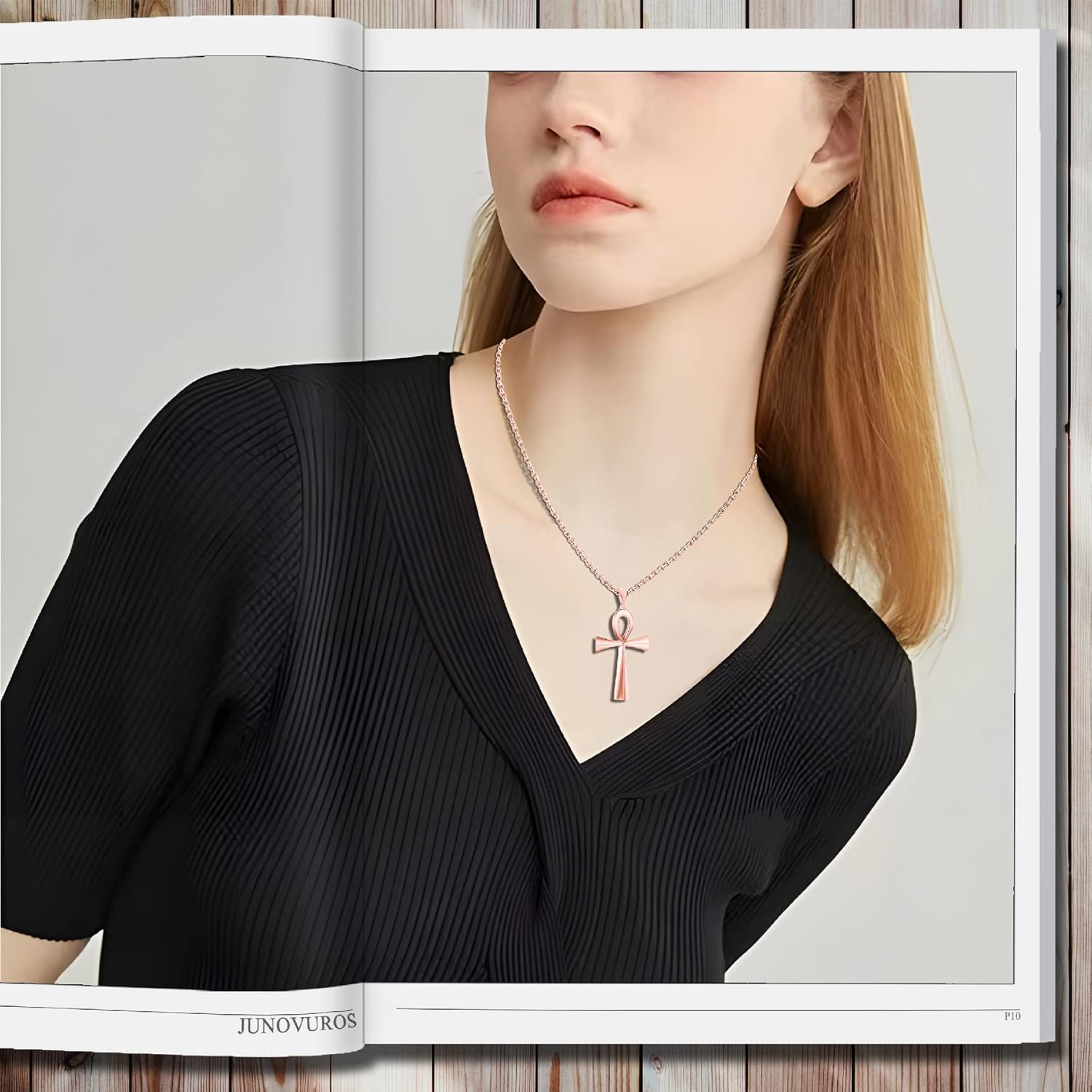 JUNOVUROS 18 to 28 Inches Rolo Chain Ancient Ankh Cross Pendant Necklace for Men Women Boys Girls 316L Stainless Steel with Large And Medium Sizes - Image 5