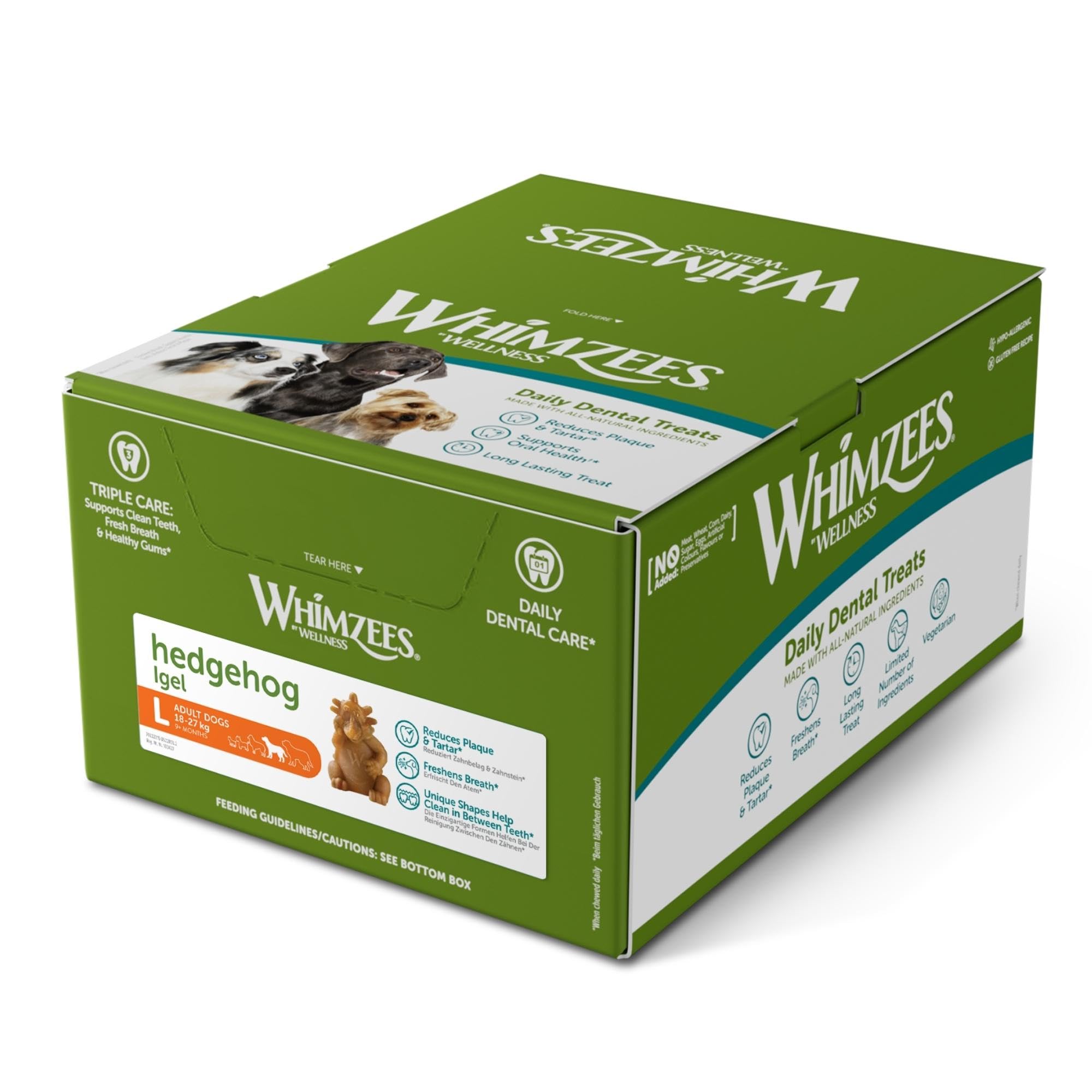Whimzees Igel größe L / 30 St. im Display, 1er Pack (1 x 1.8 kg)
