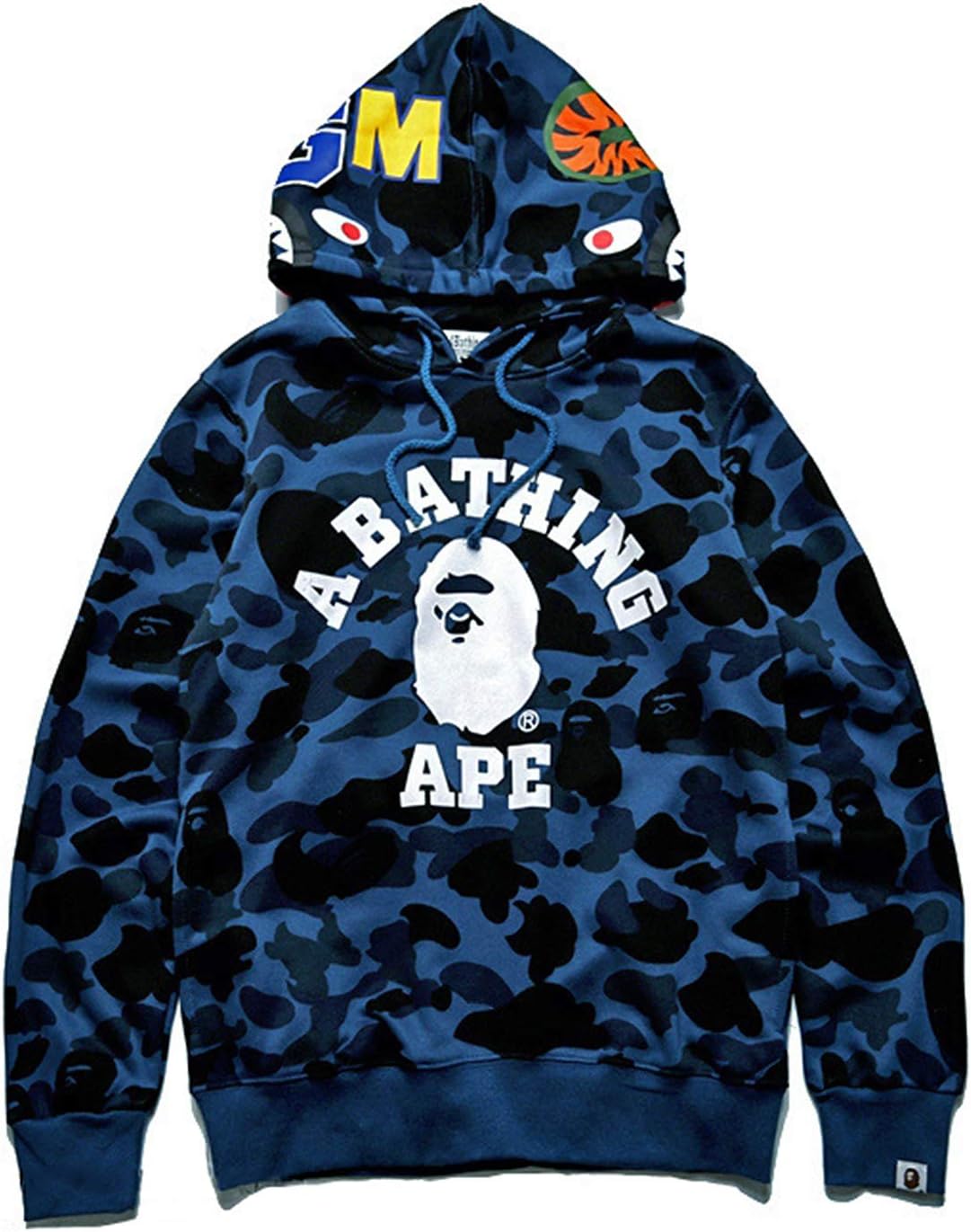 Unisex Shark Jaw Camo Full Zipper Hoodie Shark Jaw Hoodies Ape Blue S