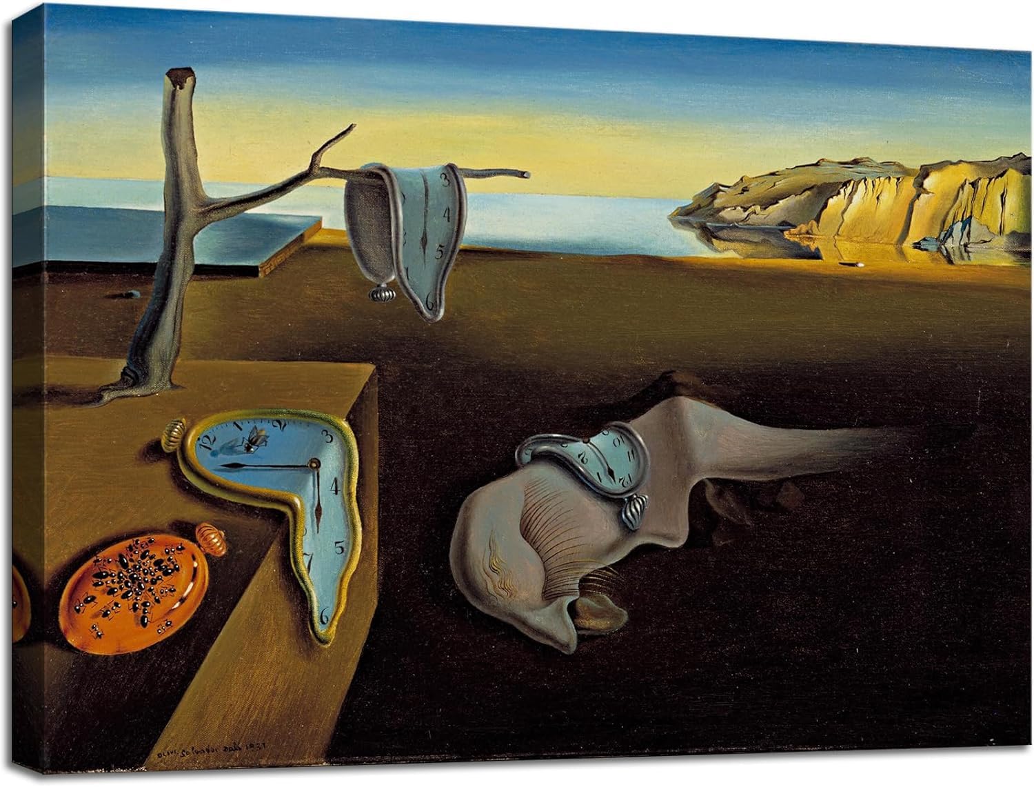 msspartSalvador Dali Canvas Wall Art - The Persistence of Memory Painting Classic Artwork Print, Famous Picture Poster for Home Decor - 16"x24"