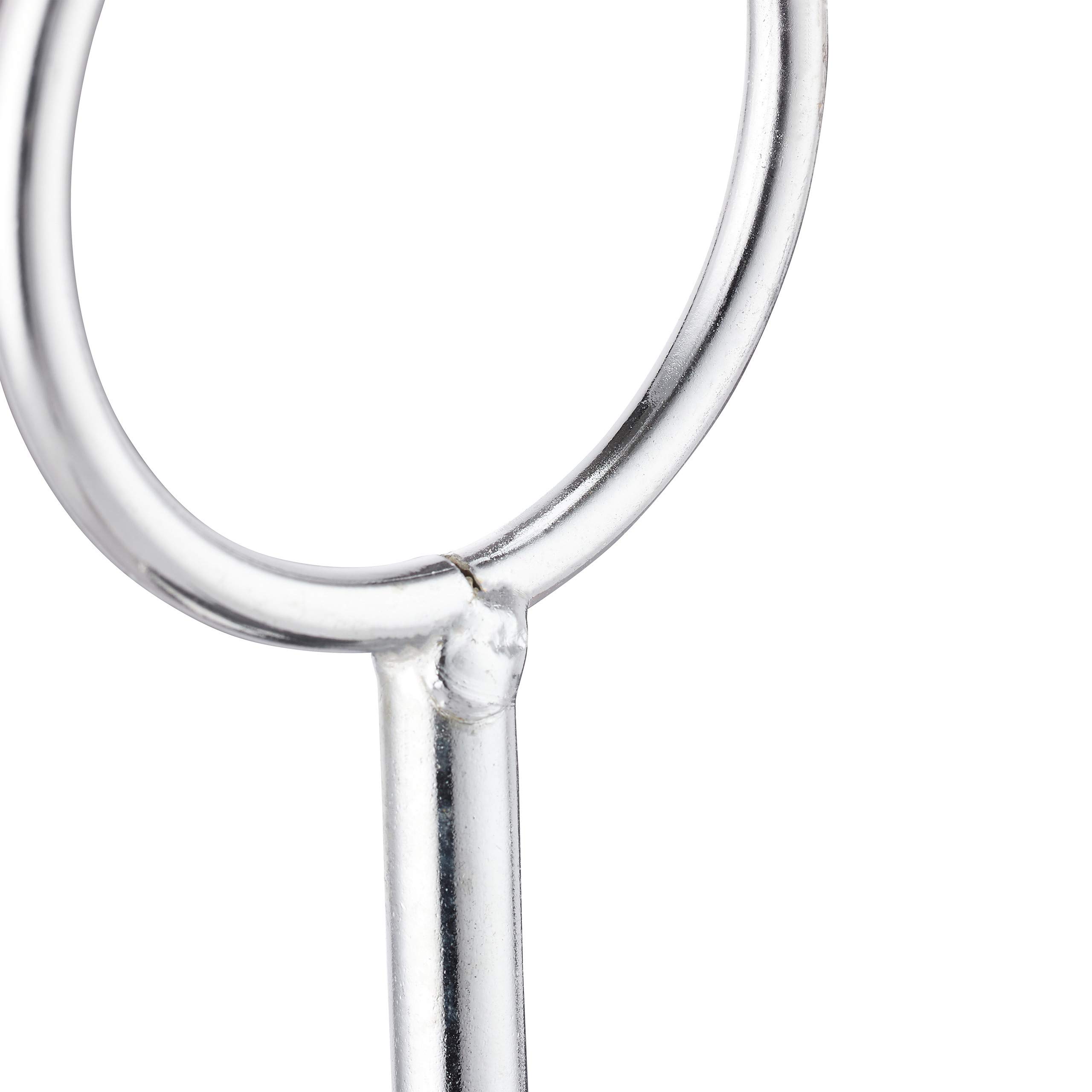 4x Fermaporta con Manico, Massiccio, Gommini Antigraffio, Porte e Finestre, Acciaio Inox, H: 20,5 cm, Argento