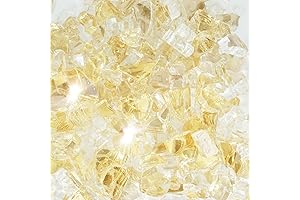 1/2 Inch Gold-Toned Crushed Glass for Fireplace Fire Pit, Landscaping