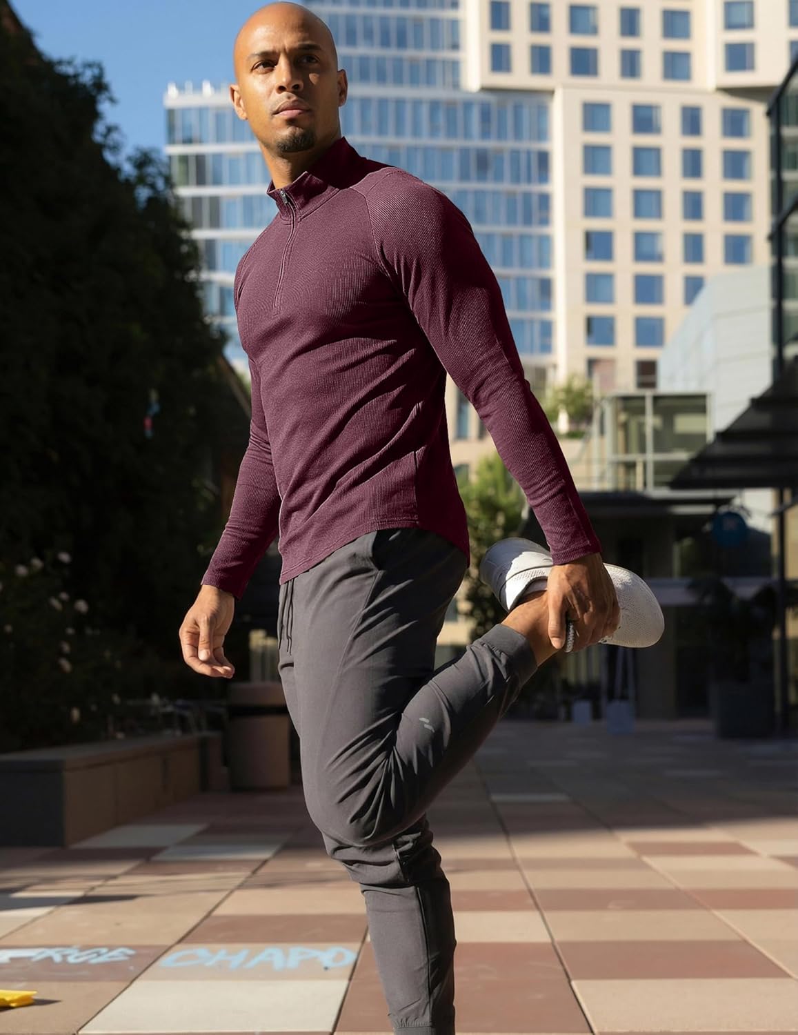 JMIERR Mens Quarter Zip Shirt Ribbed Casual Lightweight Golf T Shirts Long Sleeve Athletic Workout Pullover Muscle Tee - Image 6