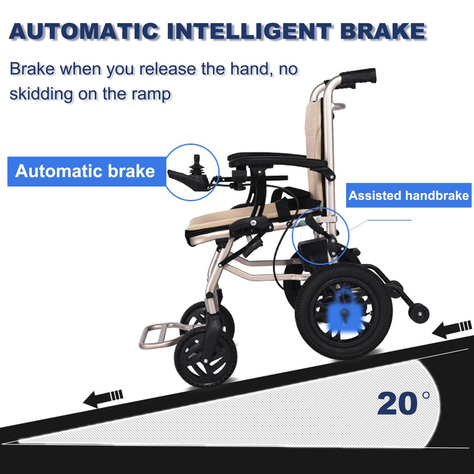 Fauteuil Roulant Électrique Senior Voiture Fauteuil Roulant Tricycle Adulte Fauteuil Roulant Pliant Léger Fauteuil Roulant Électrique Pliant Léger Compact, Fauteuil Roulant Électrique Type D'entreti