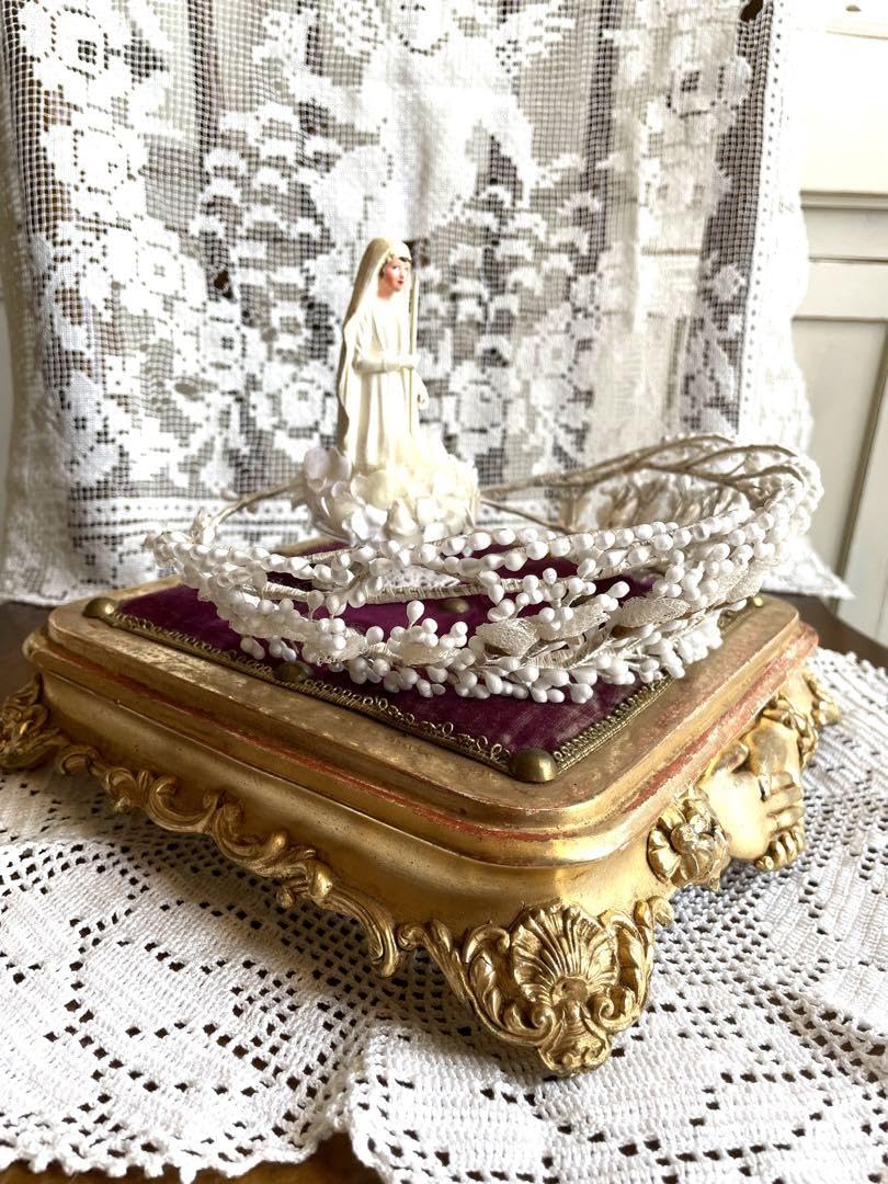 フランスアンティーク ワックスフラワー ティアラ ノスタルジック