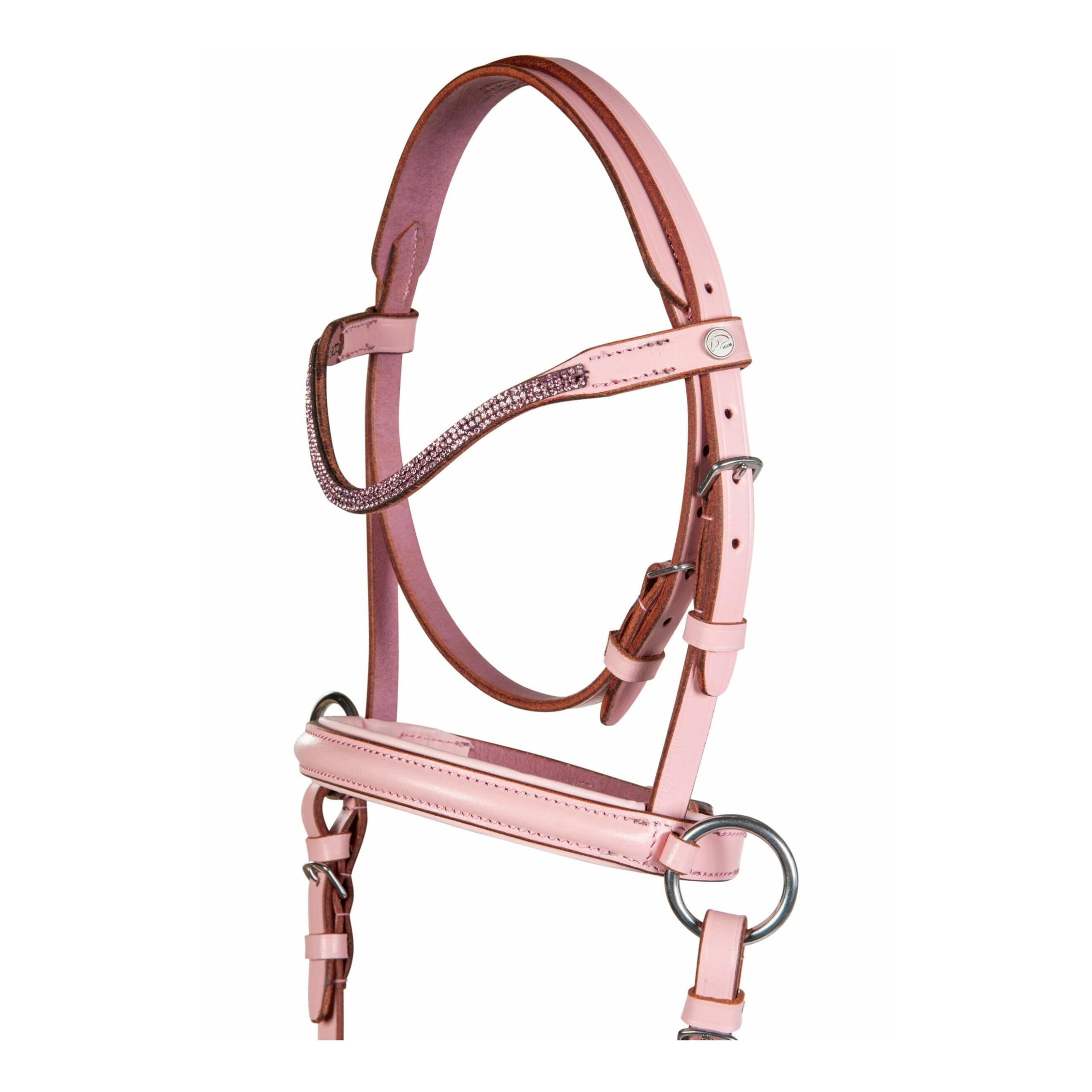 Trensenzaum gebisslos für Holzpferde Funny Horses von HKM | Trense aus Echtleder rosa | Zaumzeug für Holzpferd mit Zügel | Pferdespielzeug für Kinder | Holzpferd Zubehör