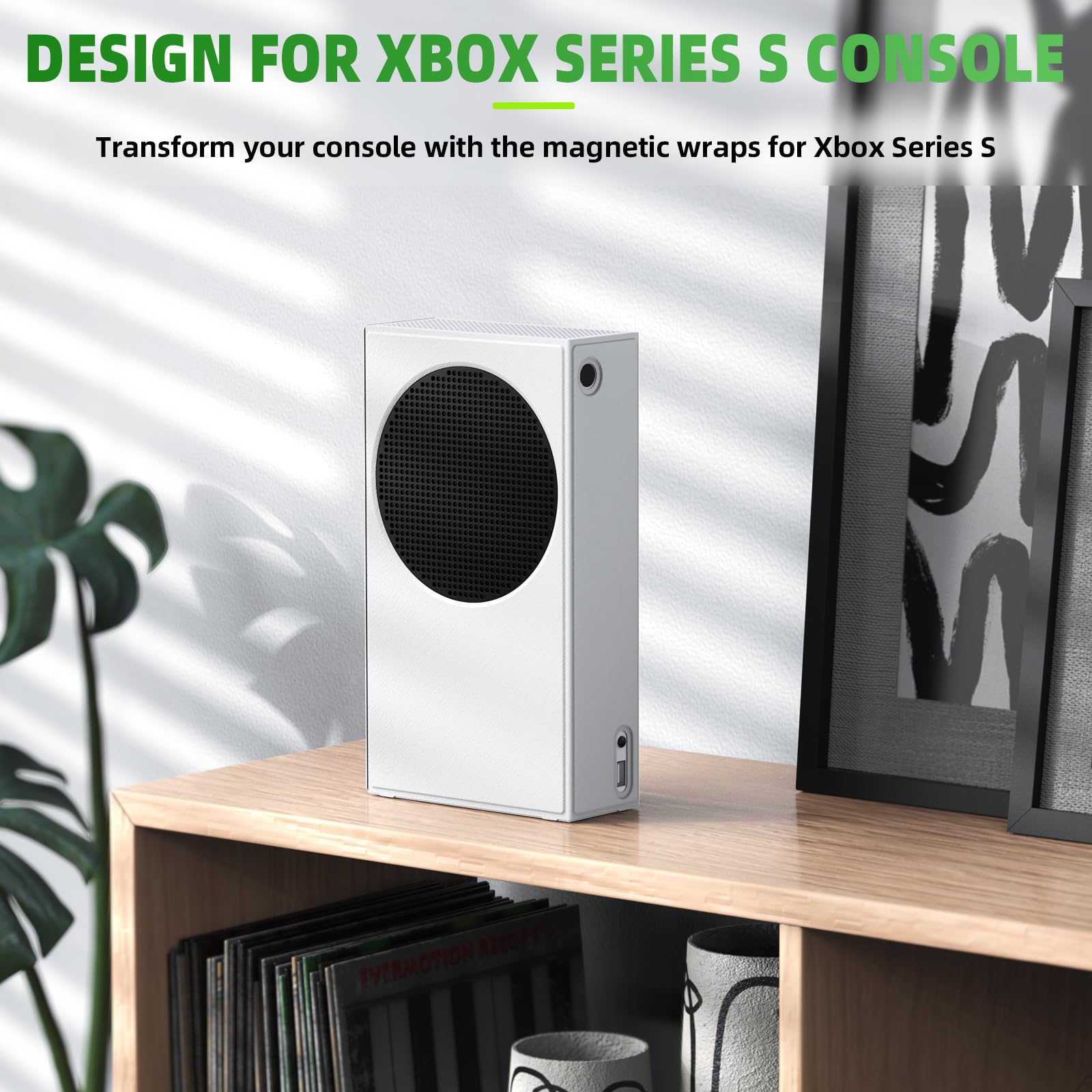 WOLIBEAR Magnetic Smart Wraps Étui de Protection pour Xbox Series S en Cuir synthétique de qualité supérieure et Doublure intérieure Douce Motif Texte
