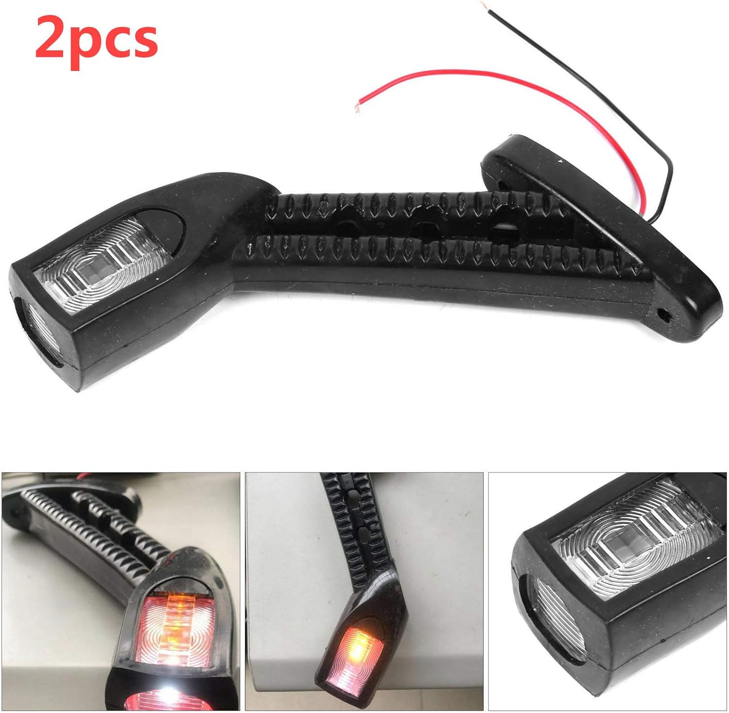 MACHSWON 12V Side Marker Lights Stalk 2PCS Outline LED Indicator Lamp Trailer Truck