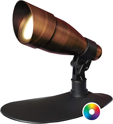 Miniatura 6 de 3WCCKIT - Kit de focos LED que cambian de color de latón de 3 vatios con transformador de 20 vatios y control remoto para iluminación de paisajes,