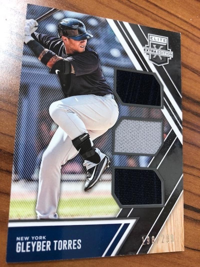 2017 Panini Elite Extra Edition Triple Materials TM-GT Gleyber Torres MEM S299 New York Yankees