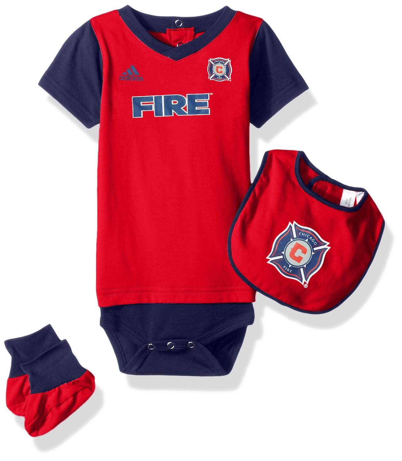 MLS Chicago Fire Boys Creeper Bib & Booty Set, Red, 3-6 Months