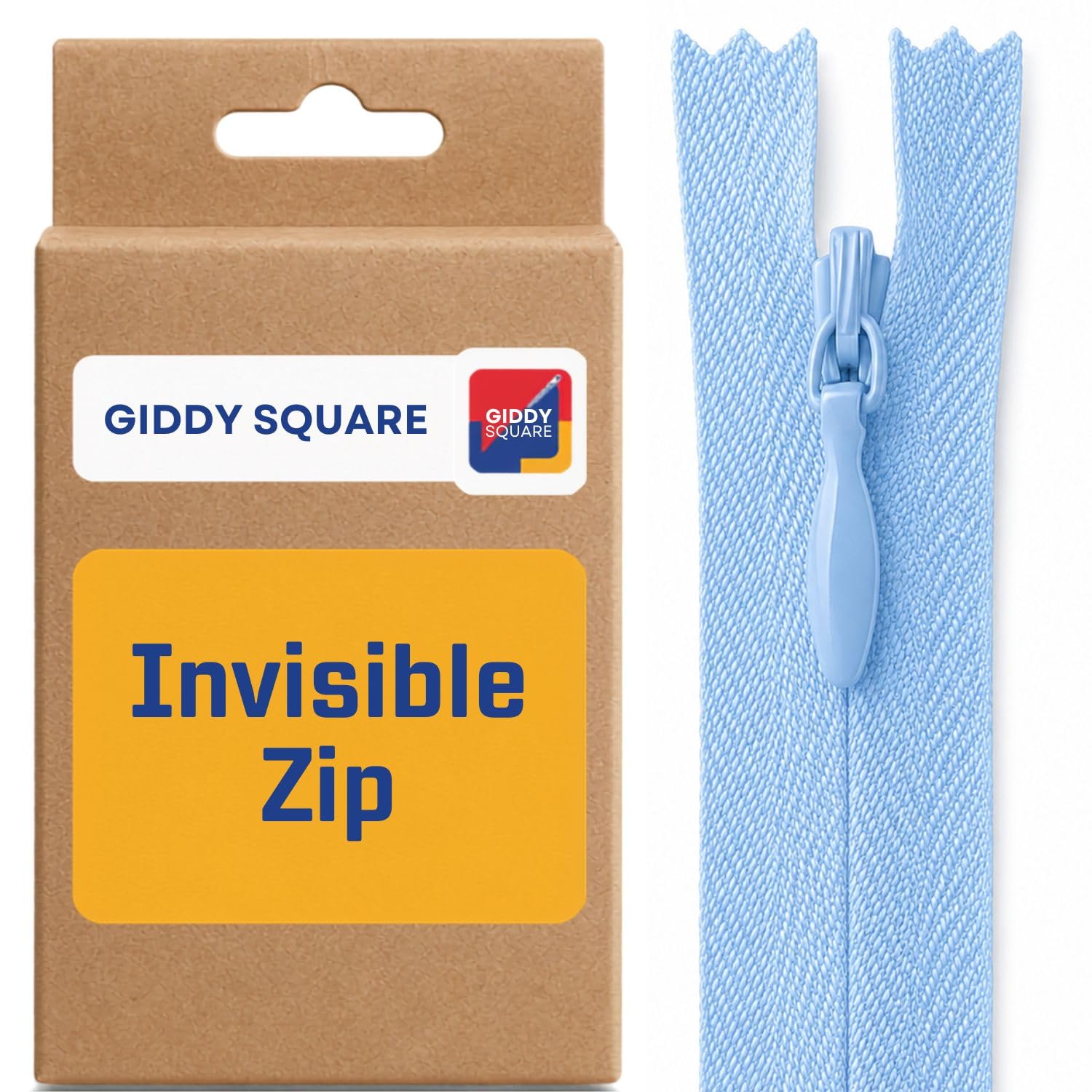 9" (23cm) Pale Blue Invisible Zip - Concealed Nylon Closed-End