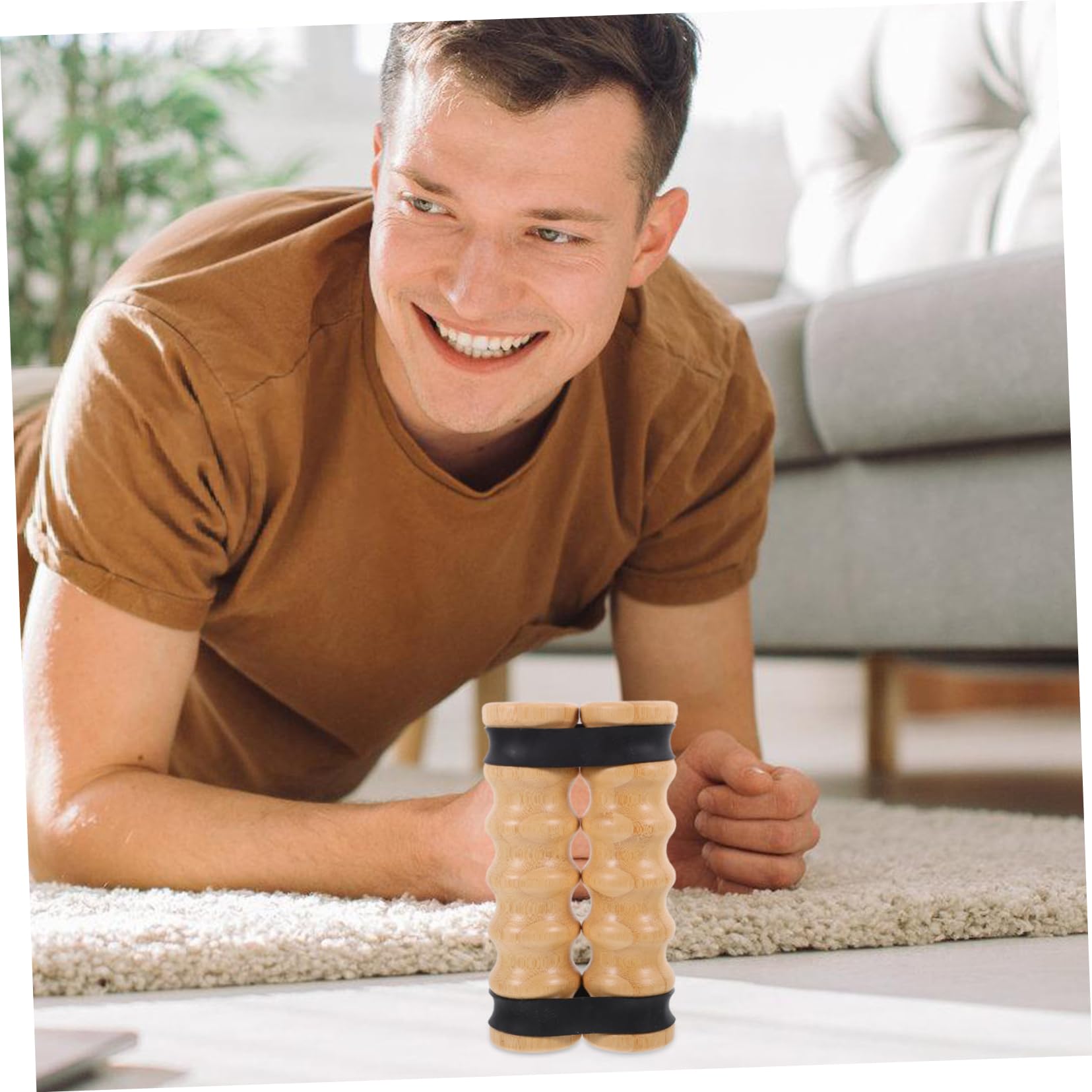 Fasce Elastiche per Esercizi Spalle con Maniglie in Legno, 2 Pezzi | Resistenza Regolabile, Design Portatile, Impugnatura Antiscivolo, Uso per Yoga e Stretching