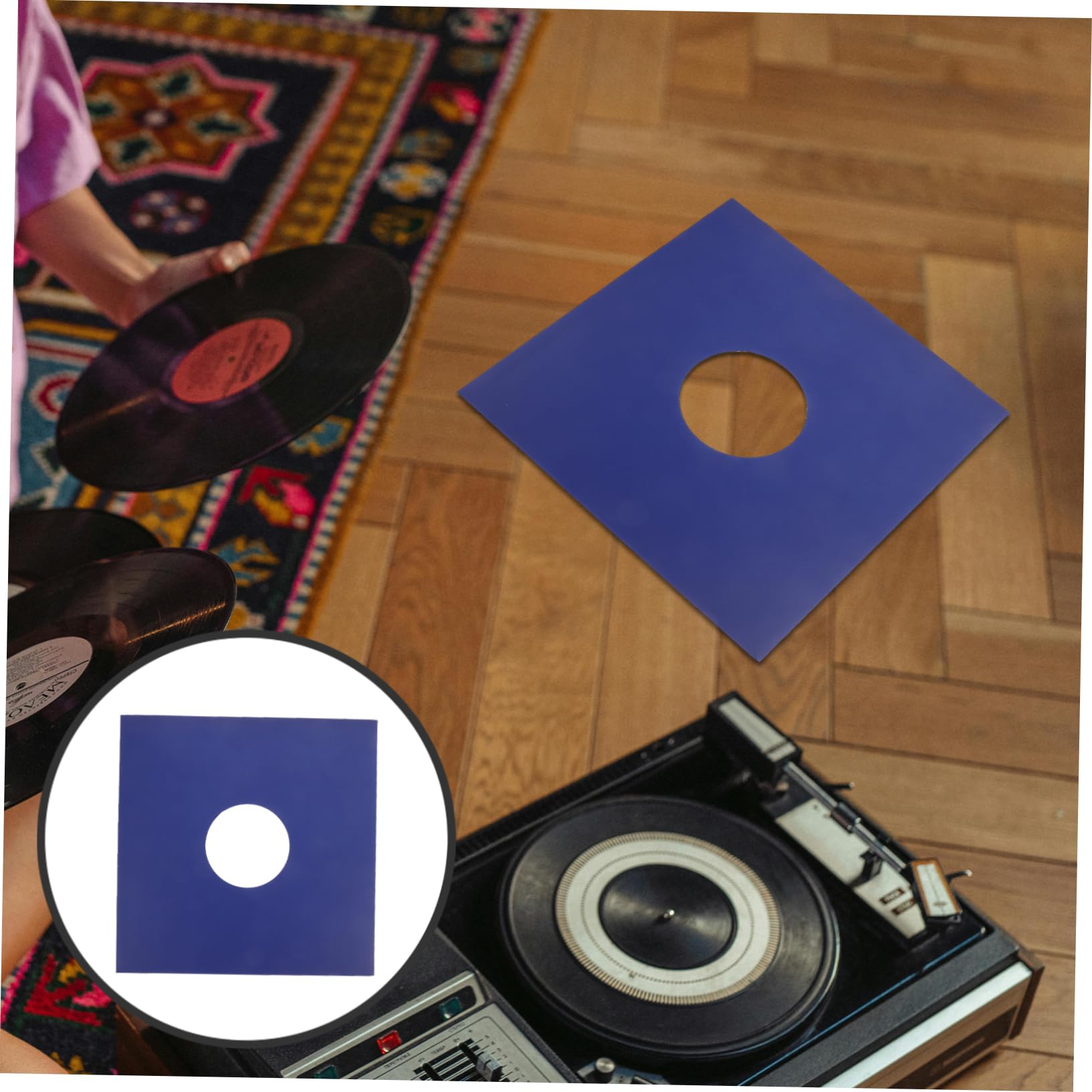 Levemolo Custodia Giacca per Vinile in Carta Kraft Blu da 12 Pollici, Resistente e Non Facile da Strappare, Set da 10 Pezzi per Proteggere Dischi in Vinile e Mantenere Puliti i Tuoi Dischi