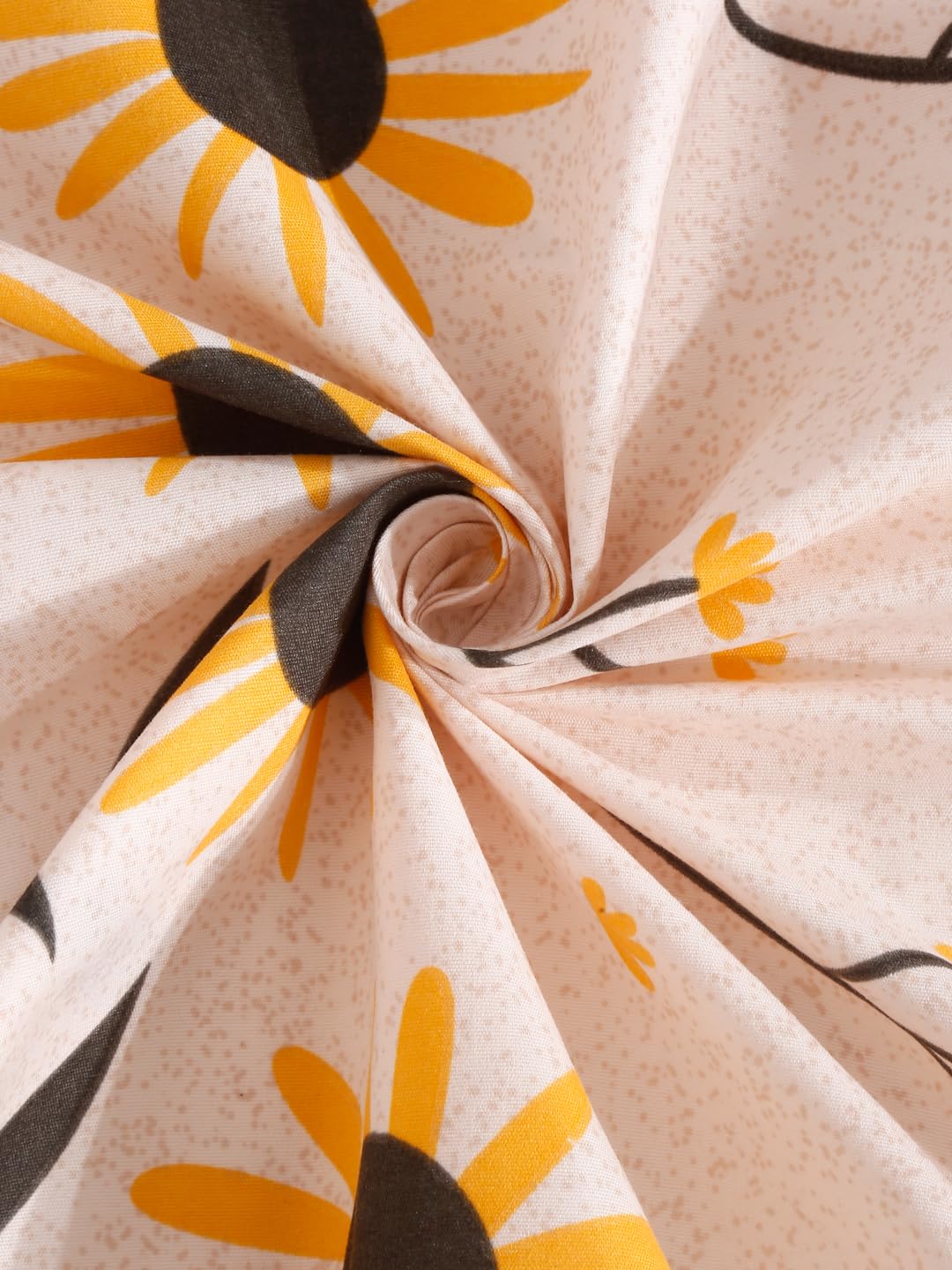 Klotthe Peach Floral 300 TC Cotton Blend Double Bedsheet in Book Fold Packing 2