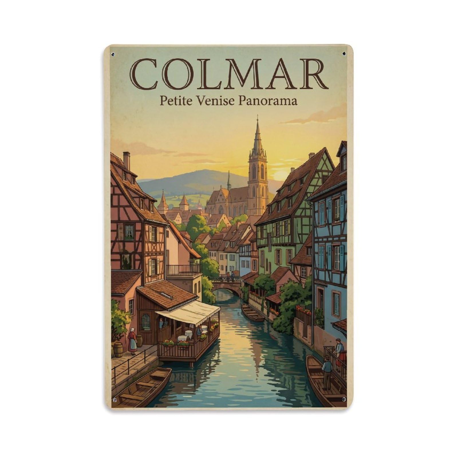 Gead 8X12inch Style Vintage Travel France Panorama Metal Tin Sign