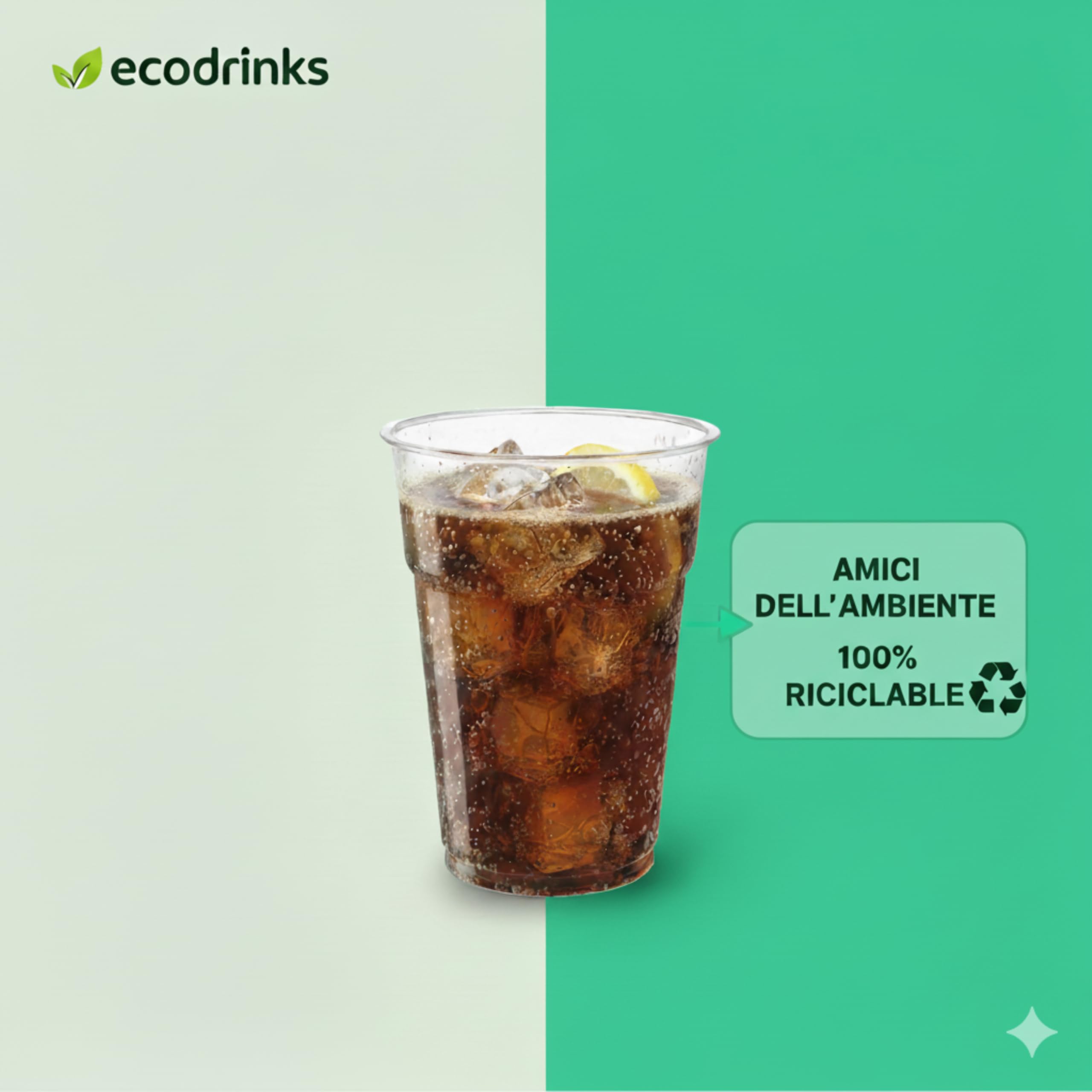 1000 Bicchieri Trasparenti Kristal da 200ml - Rigidi, Presa Sicura, Bordo Liscio Antischiuma - Per Acqua, Birra, Cocktail e Bibite Fredde o Tiepide