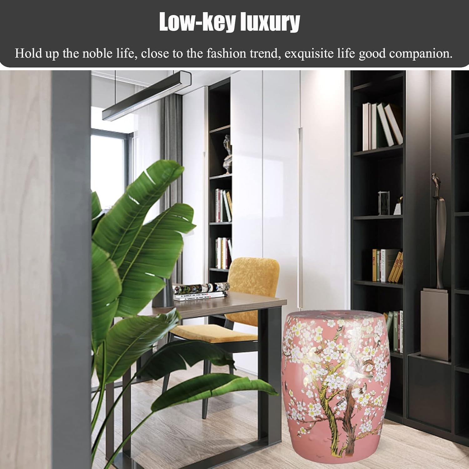 Decorative garden stools, Decorative Ceramic Garden Stool, Glazed Vintage Flower and Bird Hollow Changing Stool, Suitable for Living Room, Balcony, Garden, Etc.(Bird of prey 4)