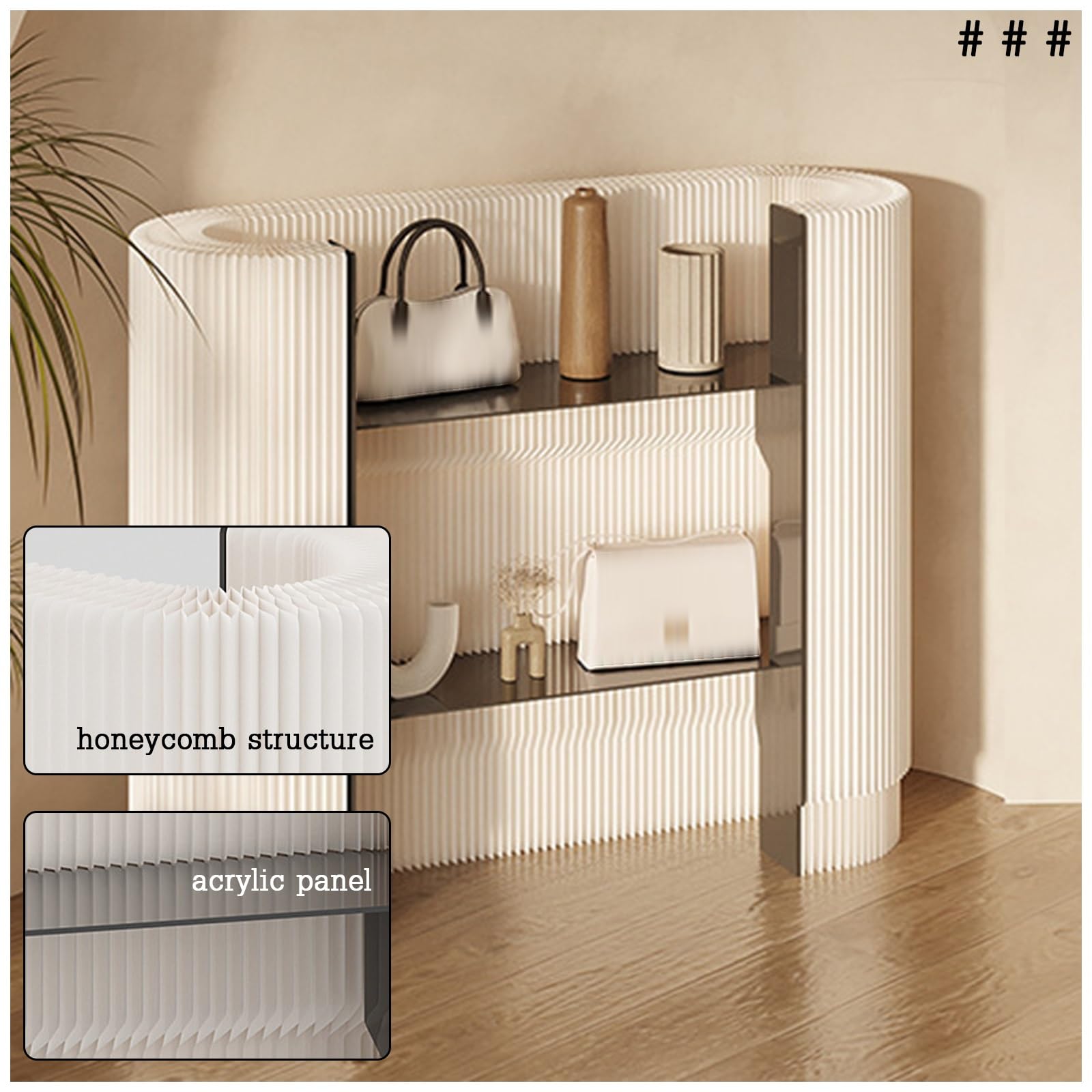 Mostrador de recepción Moderno, mostrador de Caja portátil Curvo, Mesa de recepcionista para ferias de artesanía, Expositor, para Espacios pequeños, Bares, Tiendas y hoteles (Negro