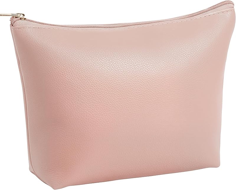 Necessaire Kigeli em couro sintético PU com zíper, Nude