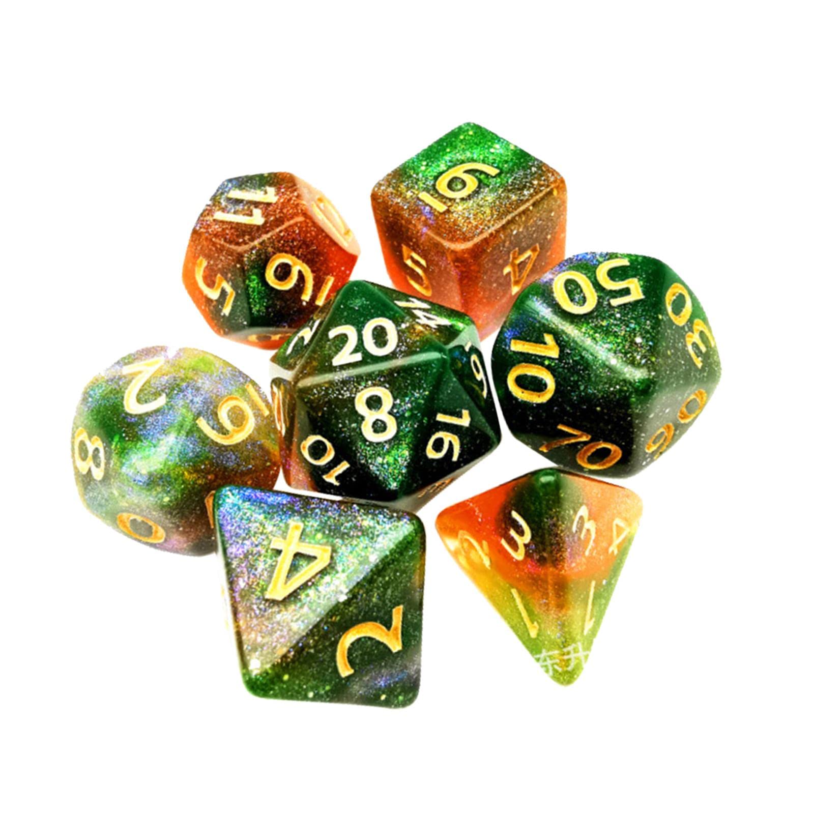 Juego de 10 dados poliédricos acrílicos D8 D10 D12 D20 para juegos de mesa DND RPG, estilo C