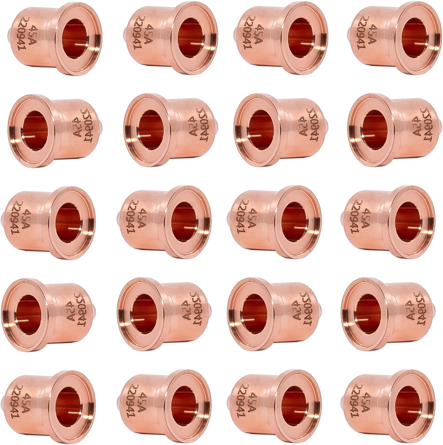 20PCS 220941 Nozzles Tips for 45XP/65/85/105 Plasma Torch, High-Precision Sturdy Consumables Kit for Diverse Cutting Projects