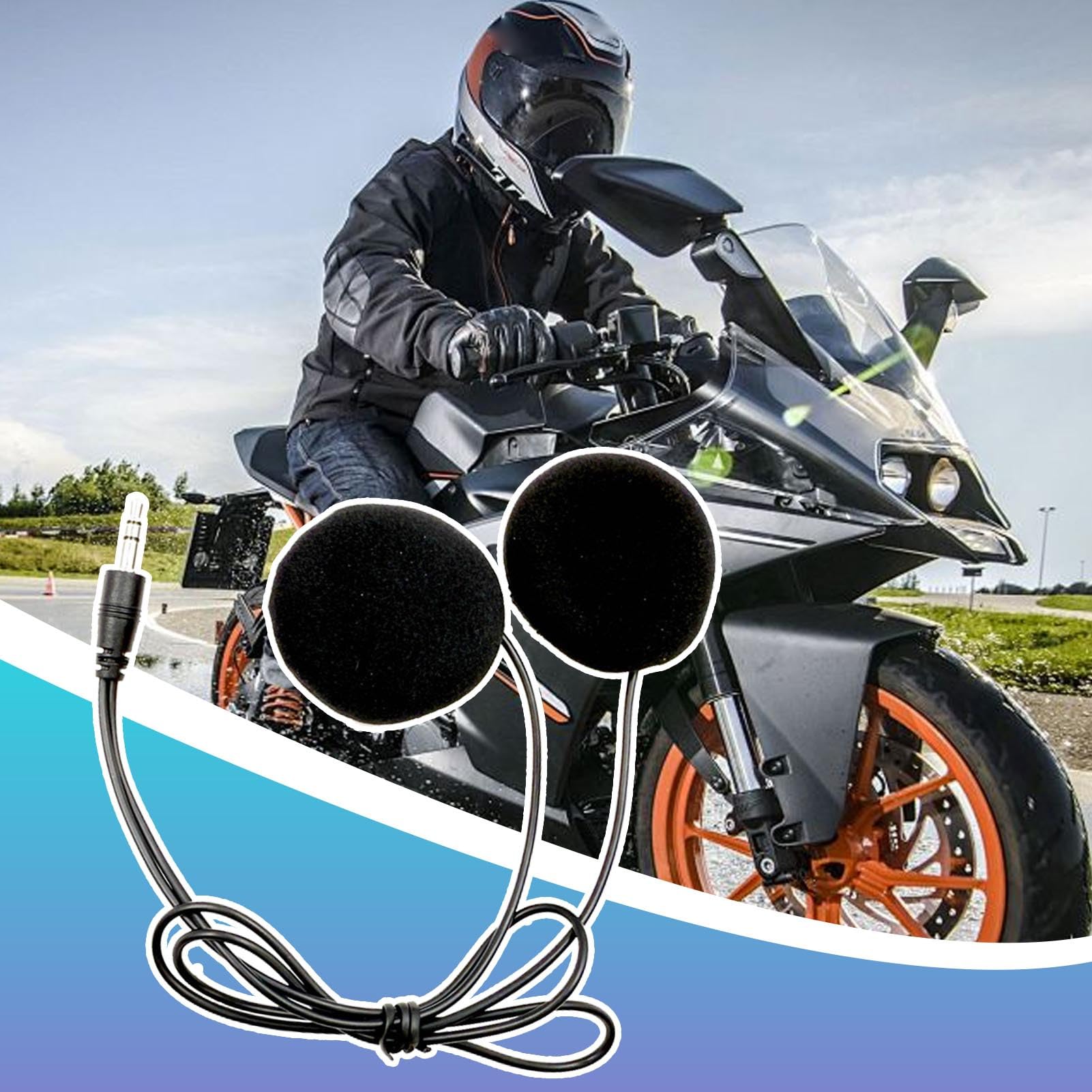 Generico Altoparlanti per Casco - Altoparlanti per Moto | Sportivi Per Moto Da Montagna Sci Motocross Snowboard E Avventure Outdoor