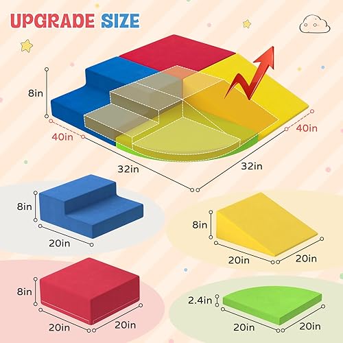 Miniatura 4 de Juguetes de escalada para niños pequeños, bloques de escalada de espuma para niños pequeños, bloques de espuma suave para bebés, juego suave de 4