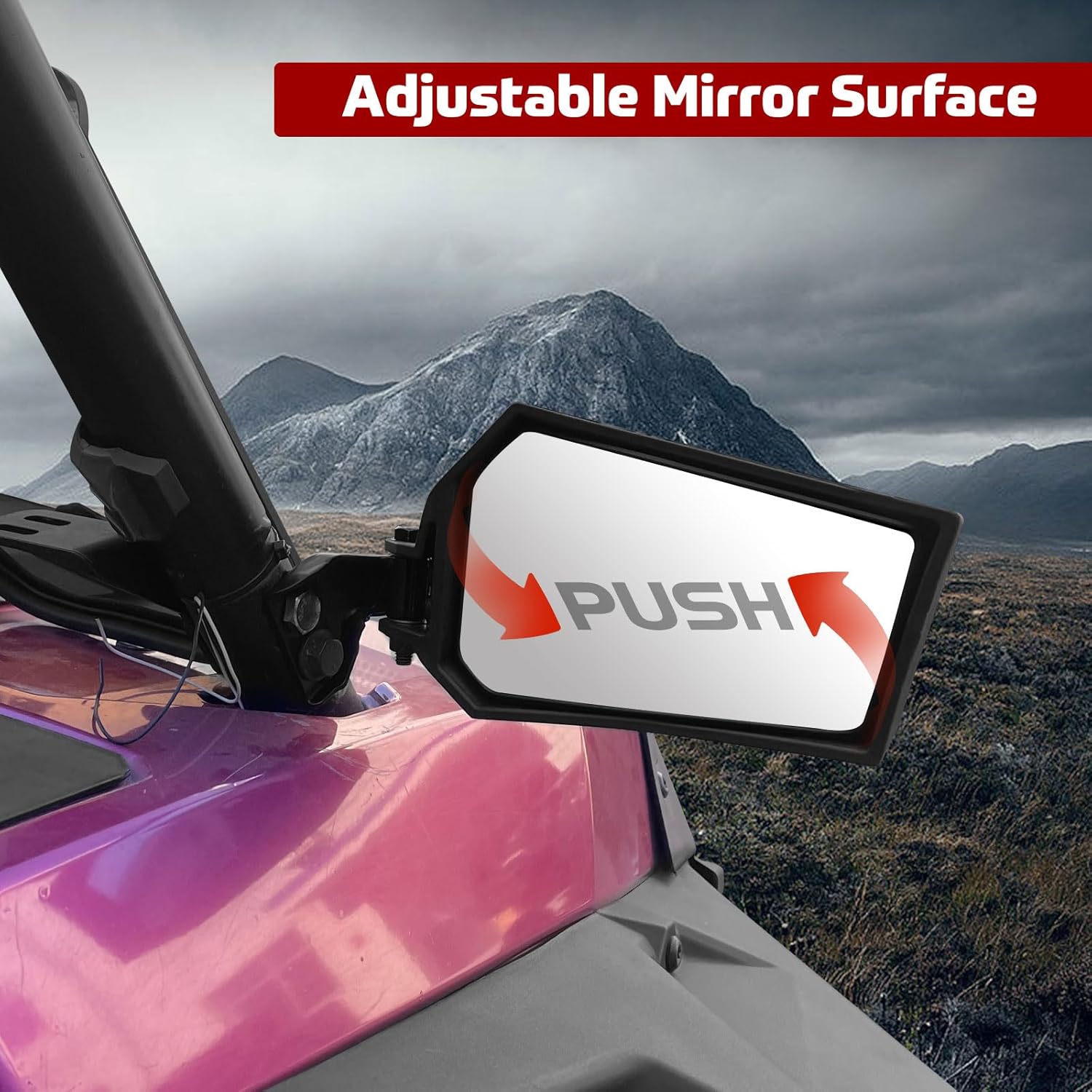 Side Rear View Mirrors for Polaris RZR XP4 1000 Turbo S 1000 900 2014-2023, Adjustable Folding Rearview Side Racing Mirrors for Polaris RZR XP 1000 Accessories(2PCS, Replace OEM #2881198)