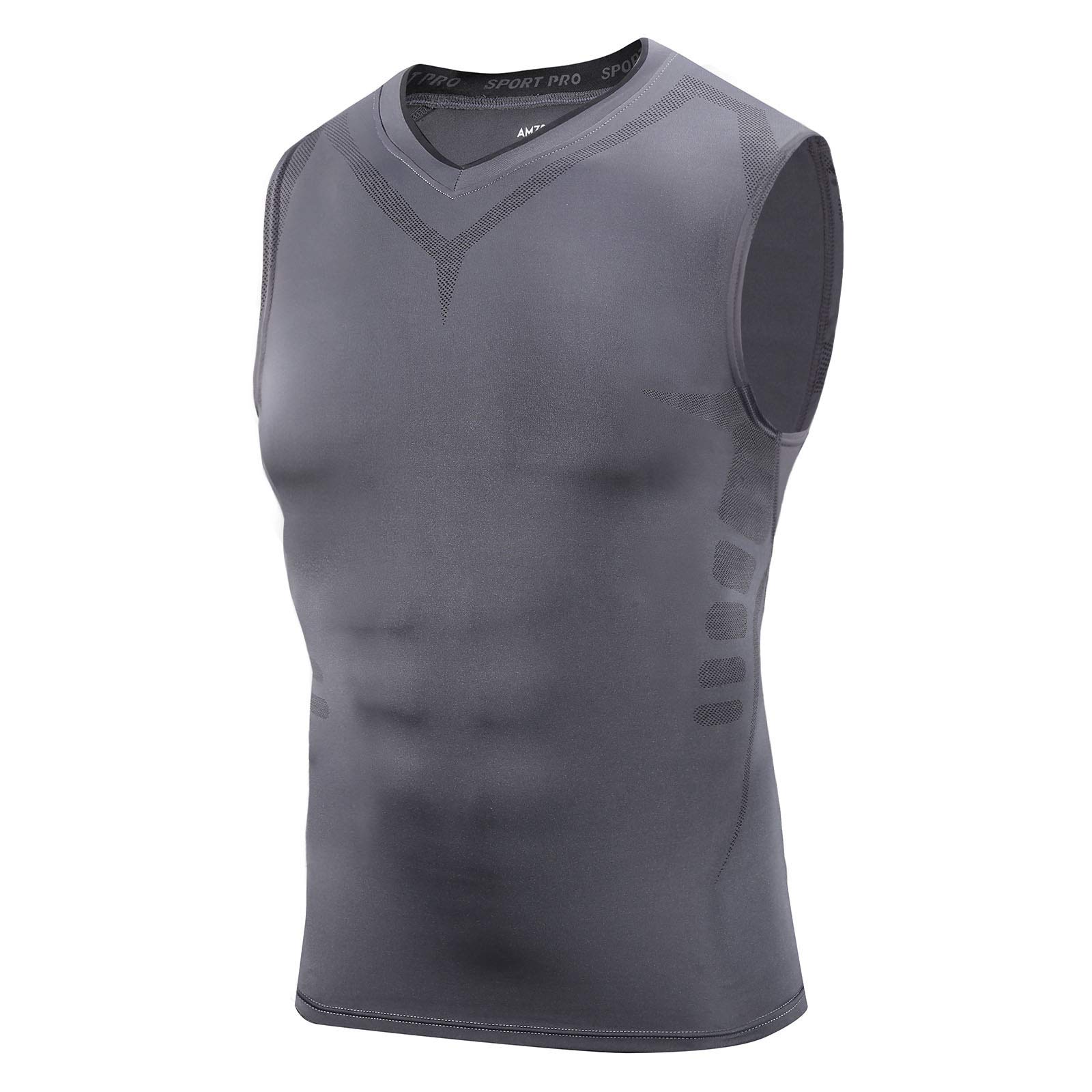 AMZSPORT Herren Kompressions-Tanktop Ärmellos Funktionsshirts Baselayer Unterhemd