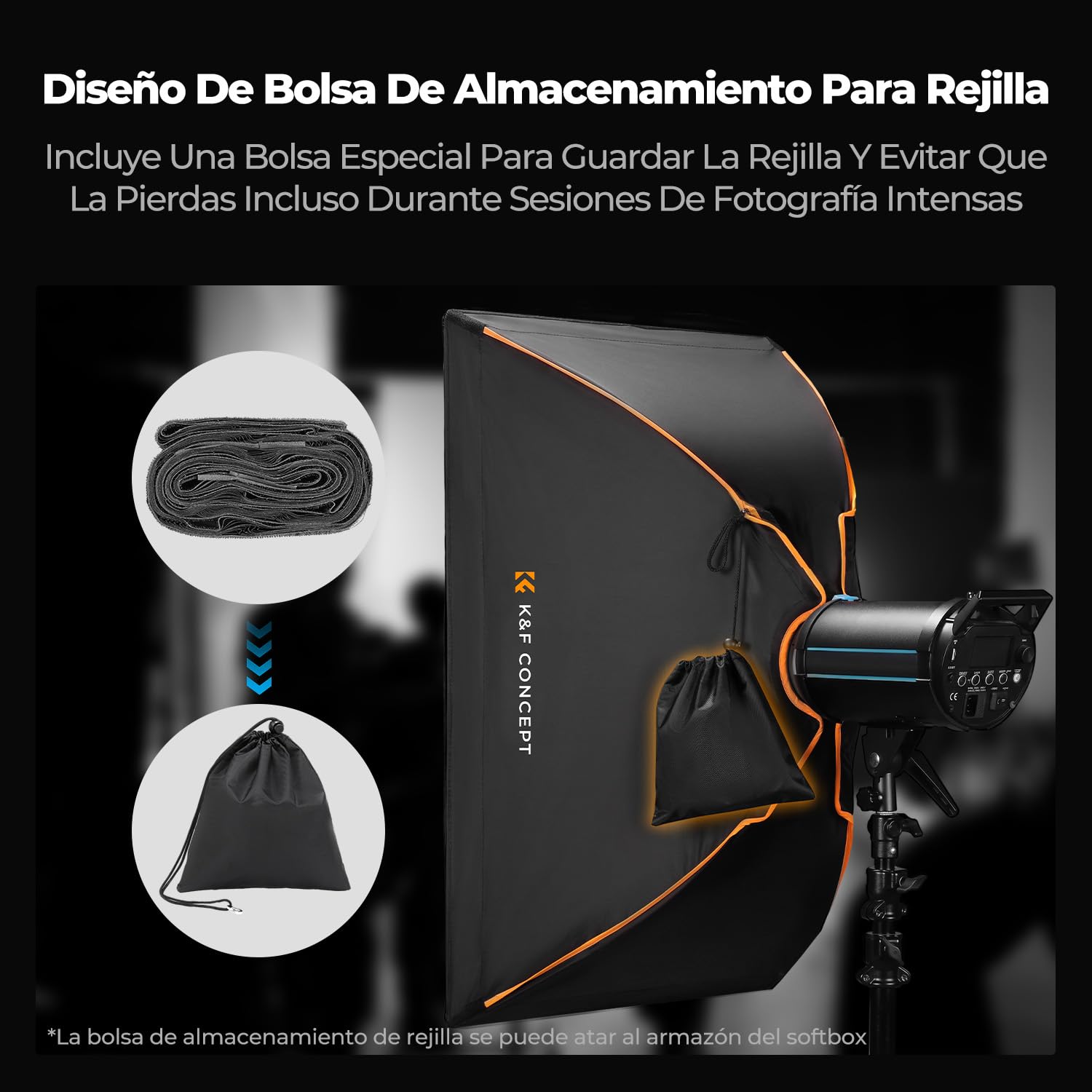 K&F CONCEPT Softbox Rectangular 24"x35"/60x90cm Liberación Rápida