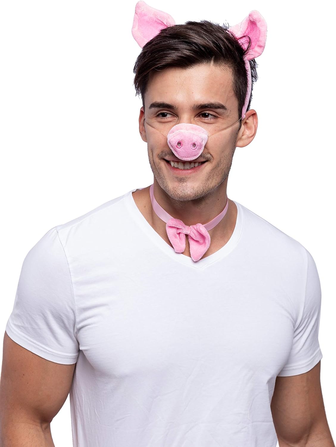 Spooktacular Creations Pink Pig Dalmatian Costume Set with Ears Nose Tail and Bow Tie, Animal Costume Accessories for Unisex - Image 7
