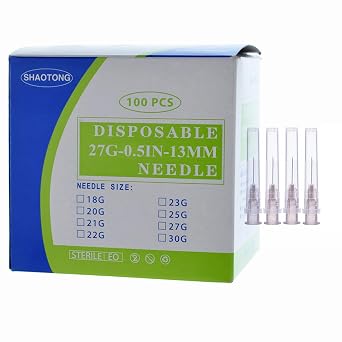 Disposable sterile needles 100Pack 27G-0.5IN