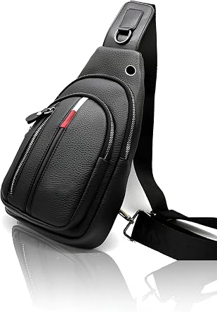 Av A Dos Cross Strap Shoulder Bag, Chest Bag, Mini Backpack, Waterproof, Black, Vegan Leather, Casual, Travel, Bodybag