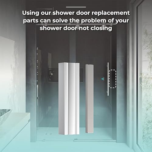 Miniatura 7 de Imán de cristal para puerta de ducha, pestillo magnético para puerta de ducha con cierre de metal que se adapta a puertas de vidrio de 18 pulgadas,