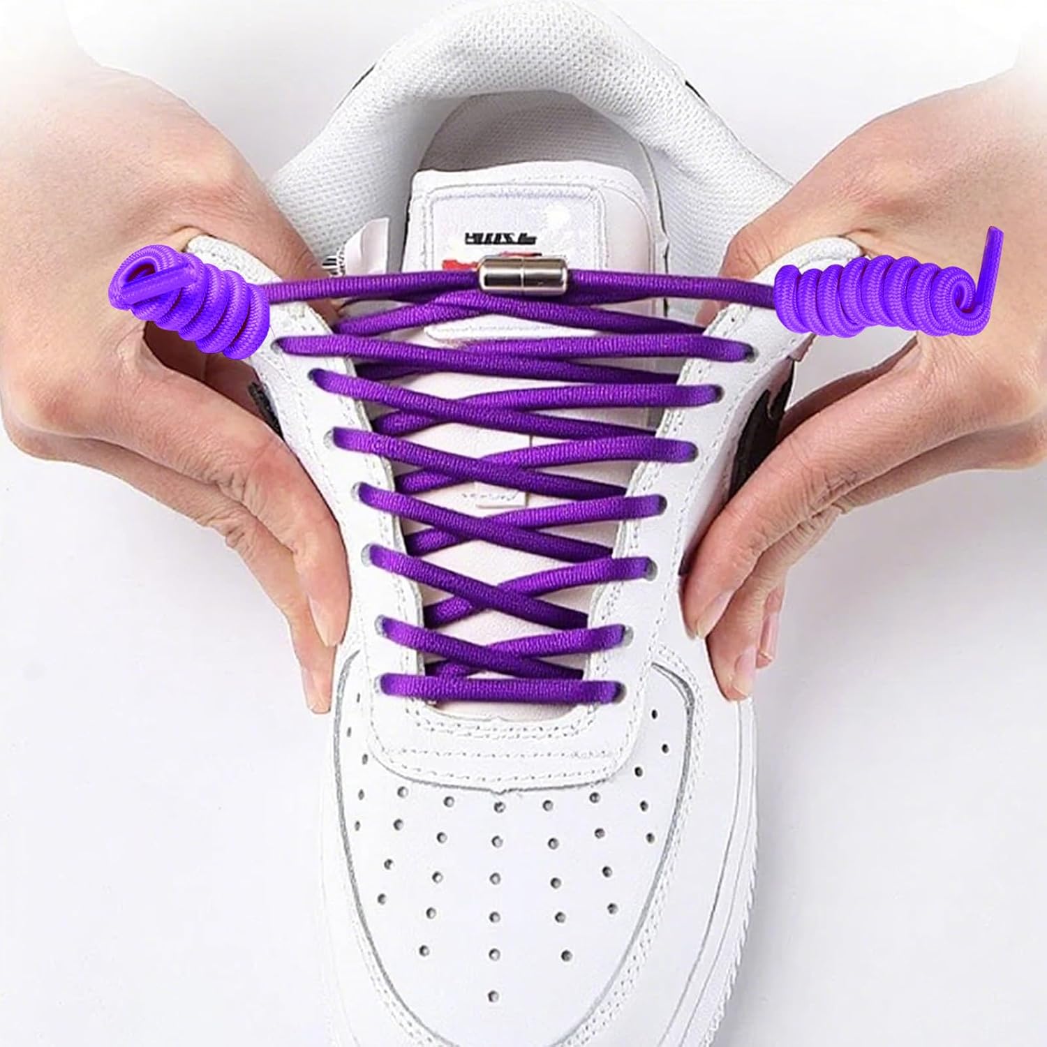 Curly No Tie Shoelaces Elastic Spring Shoe Laces Elastic Shoe Laces Solid Color Suitable in Sports Flat Shoelace image 5