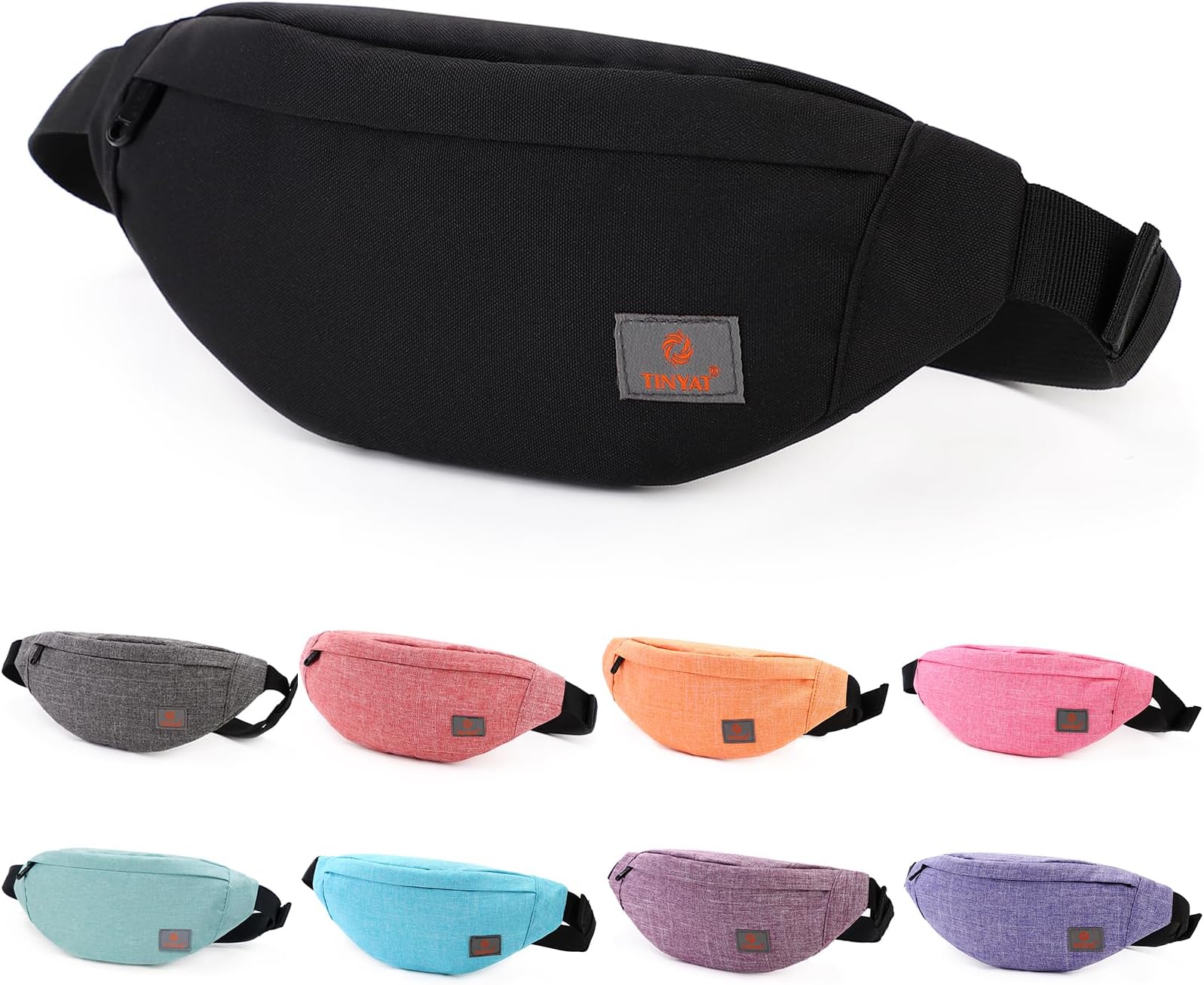 Bum Bag Fanny Pack for Women Men Waterproof Waist Pack Black Belt Bag for Sport Running Hiking Walking Dog Travel Super Lightweight T201