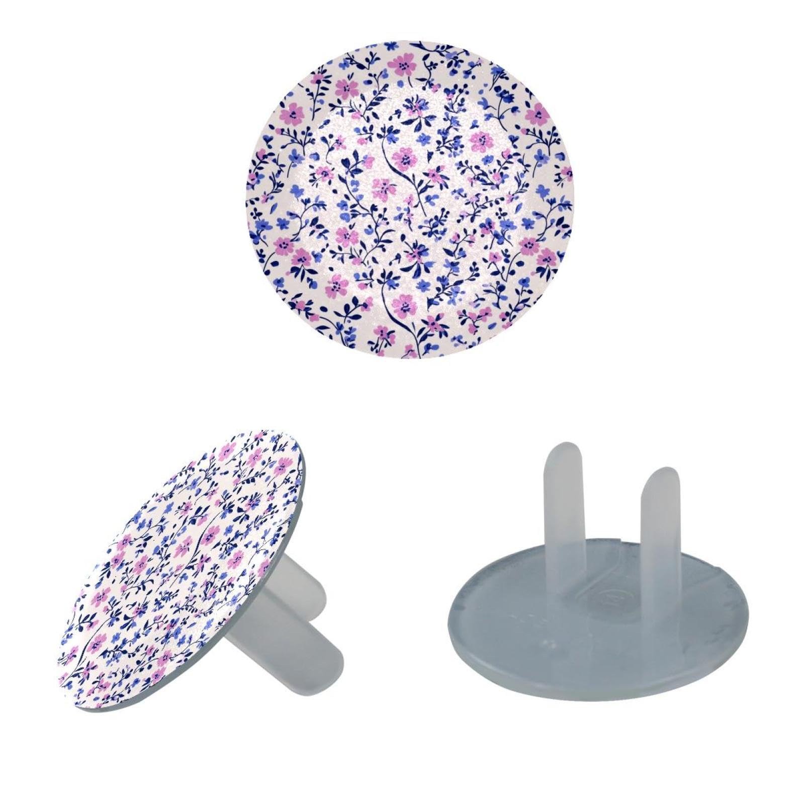 24 Piece Baby Child Proofing Outlet Covers Little Flower Pattern Safety Socket Protection Caps for Electrical Power Wall Plates