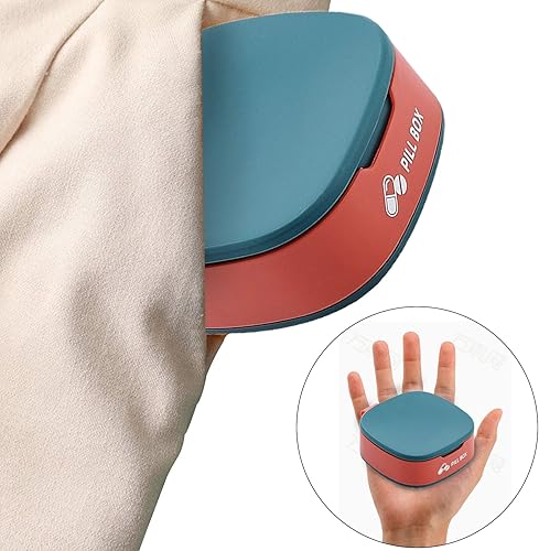 Miniatura 4 de Pastillero de 4 compartimentos para bolso, organizador portátil de medicamentos, organizador diario de vitaminas, estuche pequeño para pastillas,