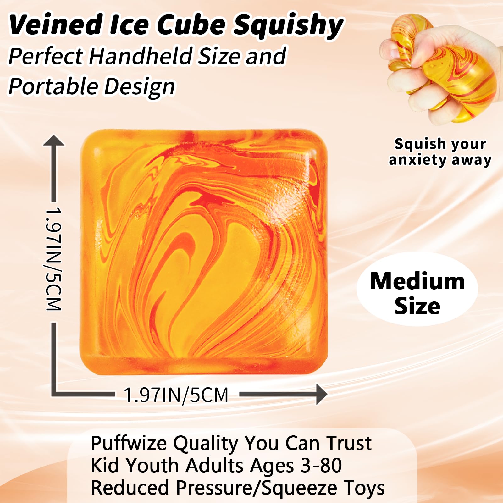 Brvyngzi Squishy Fidget Toys Stress Cube - Image 2