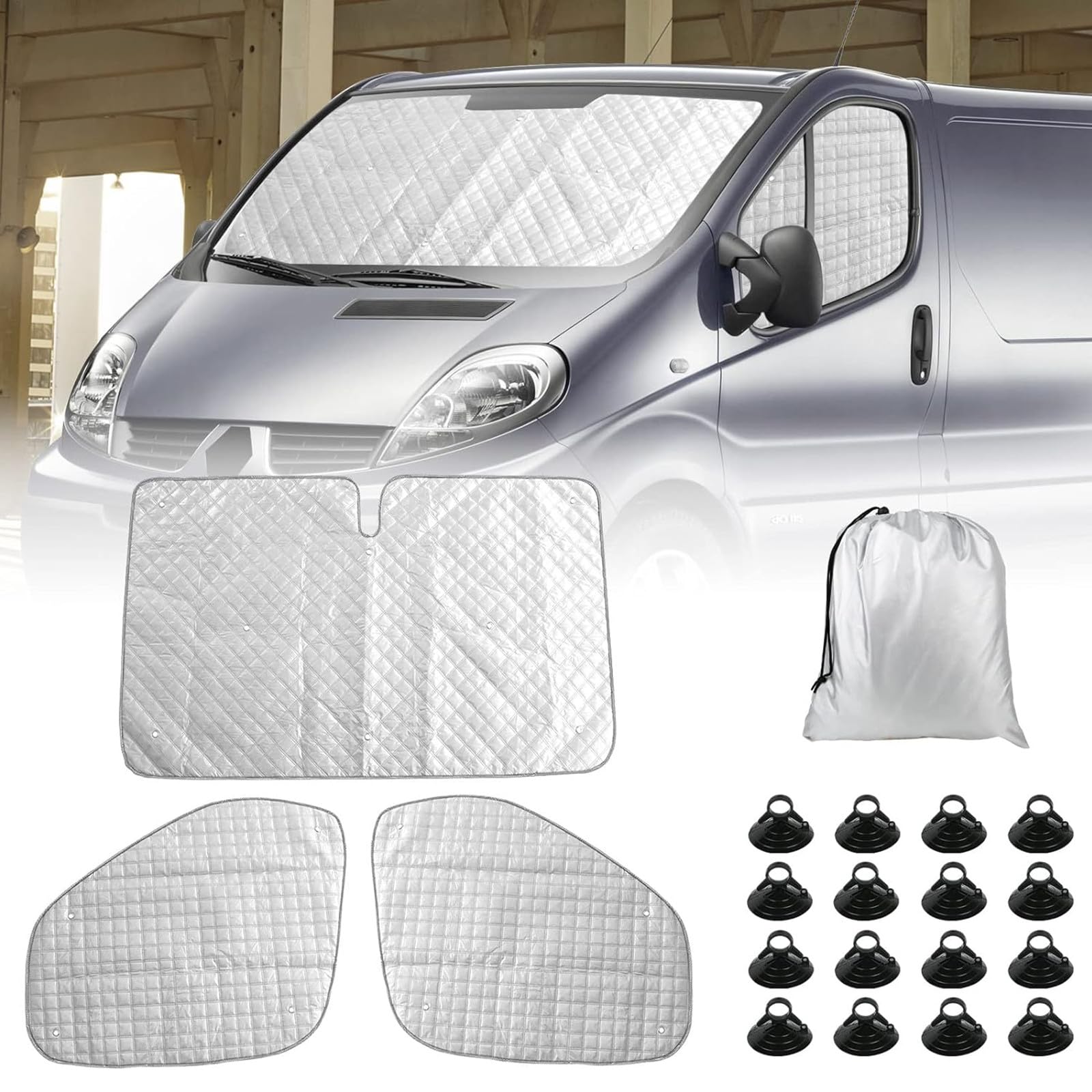 Housse De Pare-brise Pour Opel Vivaro, Renault Trafic 2001-2014 - 4 Couches, Imperméable, Anti-UV